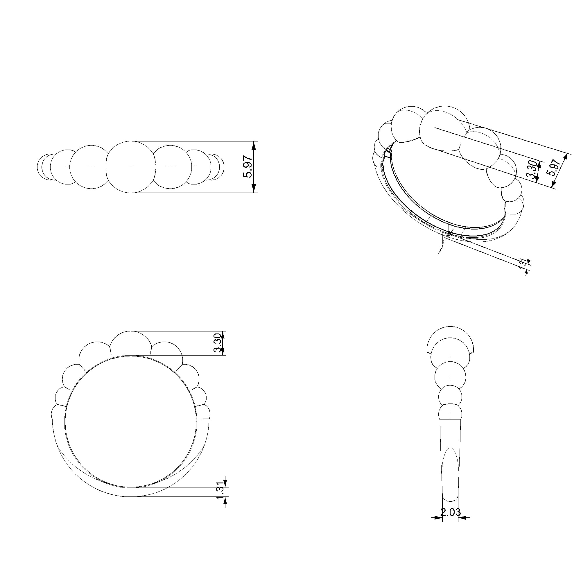 Pargold Solid Gold Golden Orb Elegance Band-Static