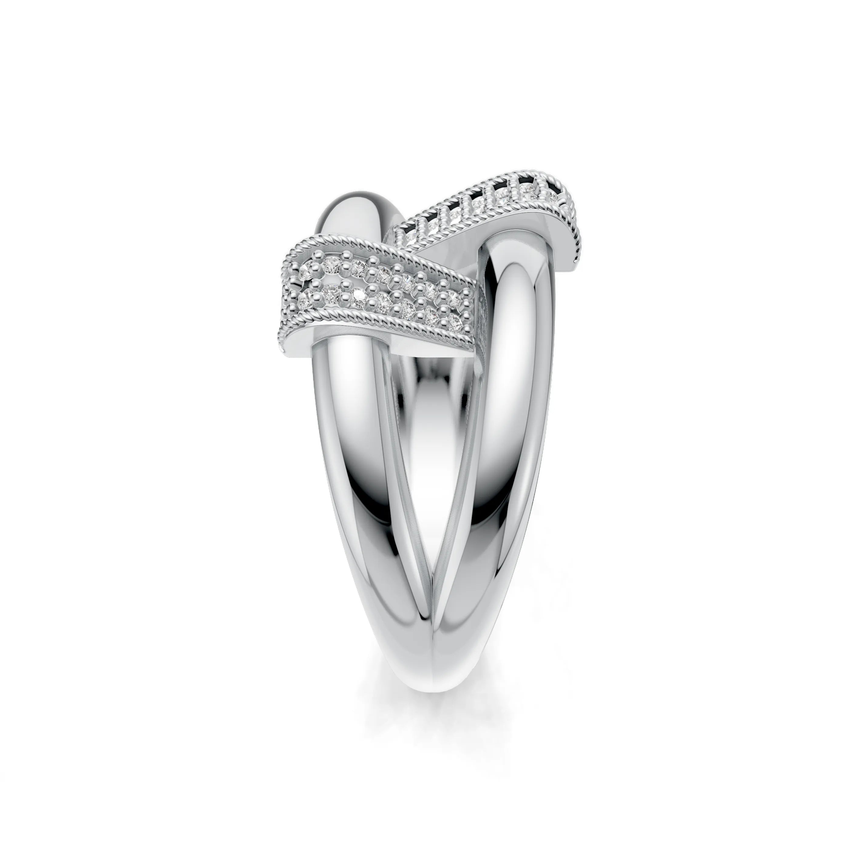 Pargold Solid Gold Celestial Pathway Pave Ring -Silver_Diamond_Diamond_Static_Silver