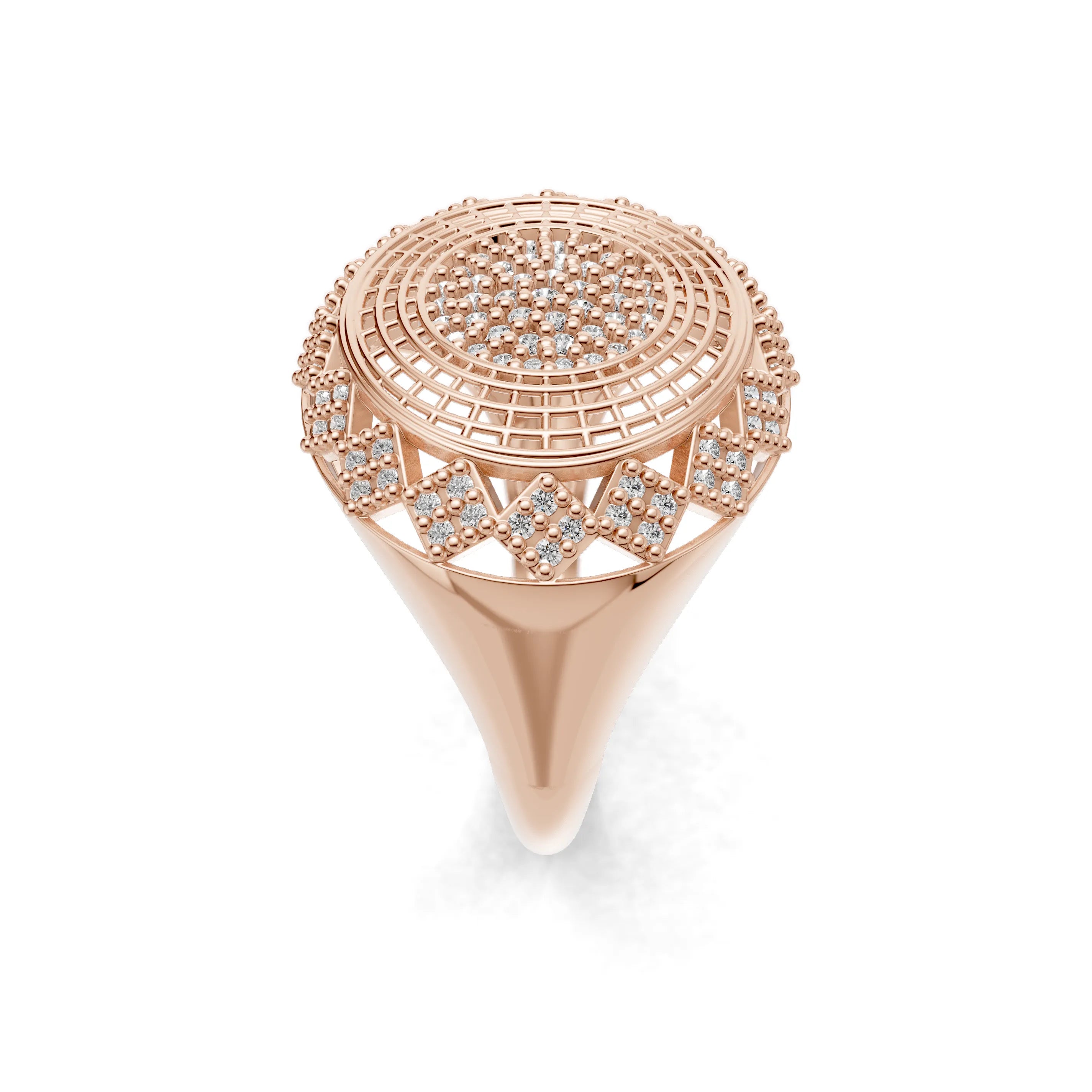 Pargold Solid Gold Radiant Mandala Gemstone Band -Rose_Diamond_Diamond_Static_Rose