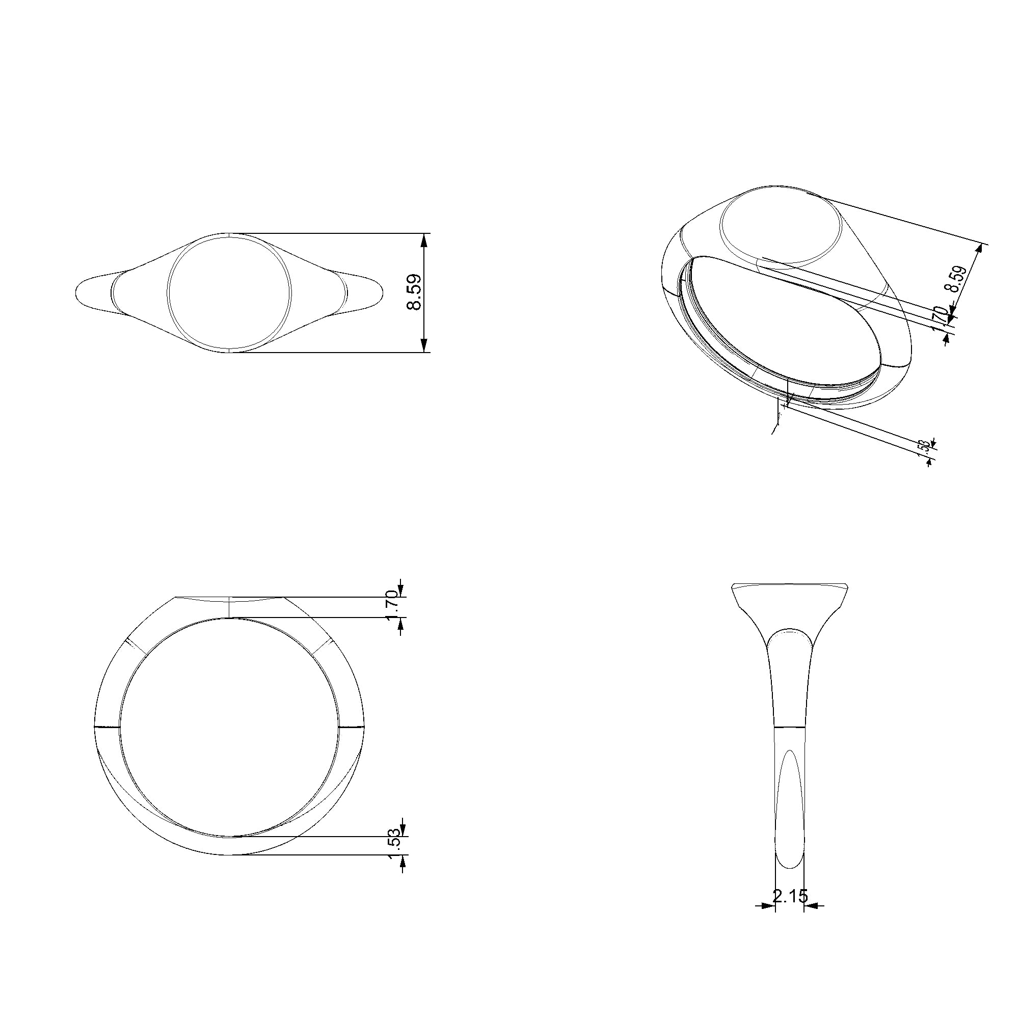 Pargold Solid Gold Timeless Elegance Signet Ring-Static