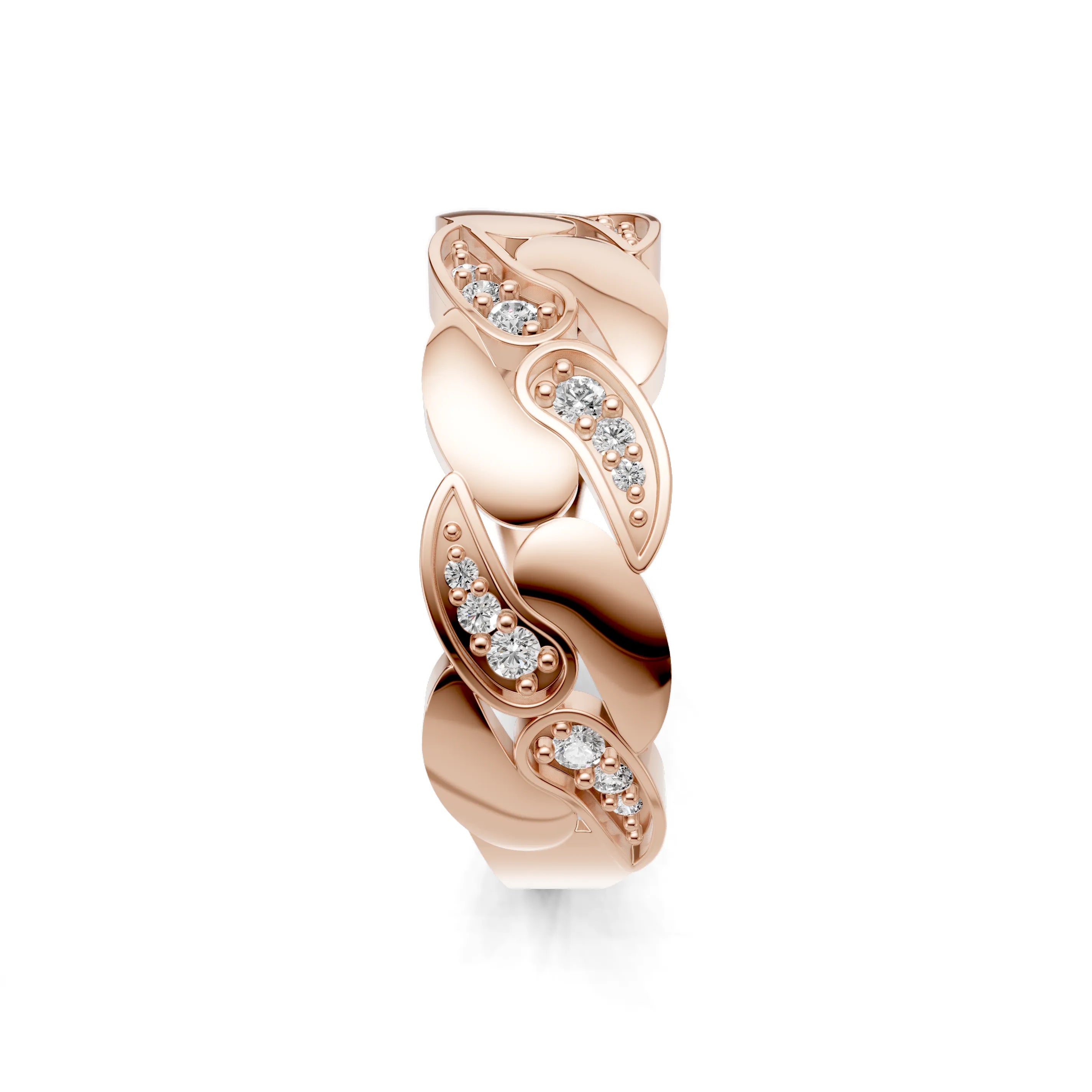 Pargold Solid Gold YinYang Glimmer Pave Ring -Rose_Diamond_Diamond_Static_Rose
