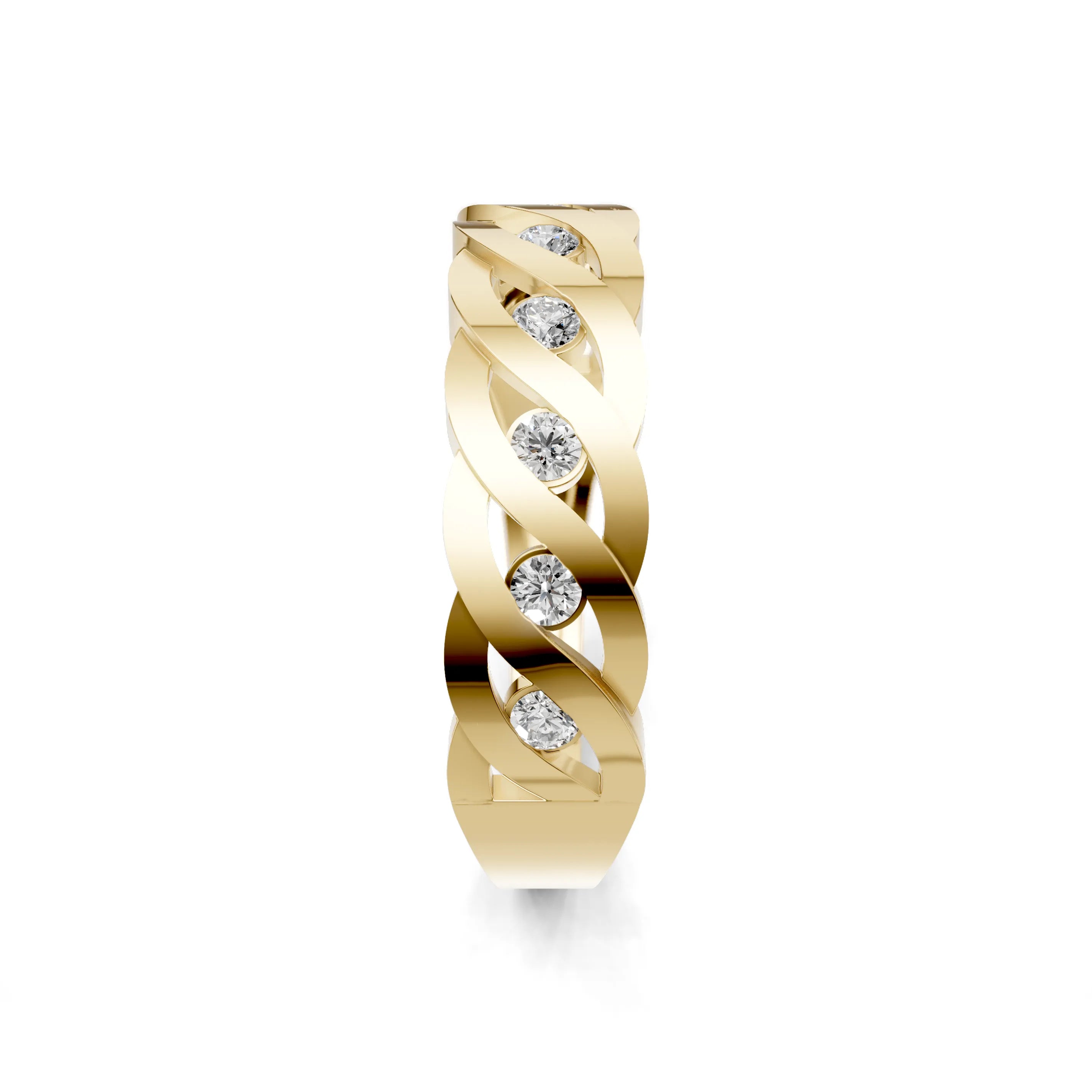 Pargold Solid Gold Twilight Twist Band -Gold_Diamond_Diamond_Static_Gold