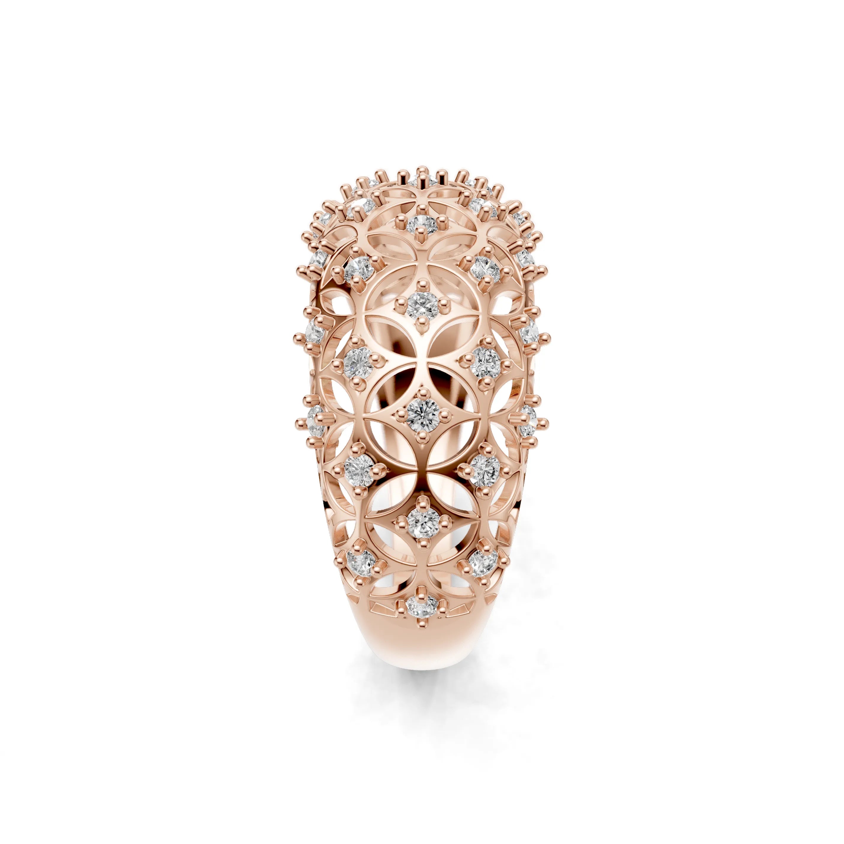 Pargold Solid Gold Golden Garland Sparkle Band -Rose_Diamond_Diamond_Static_Rose