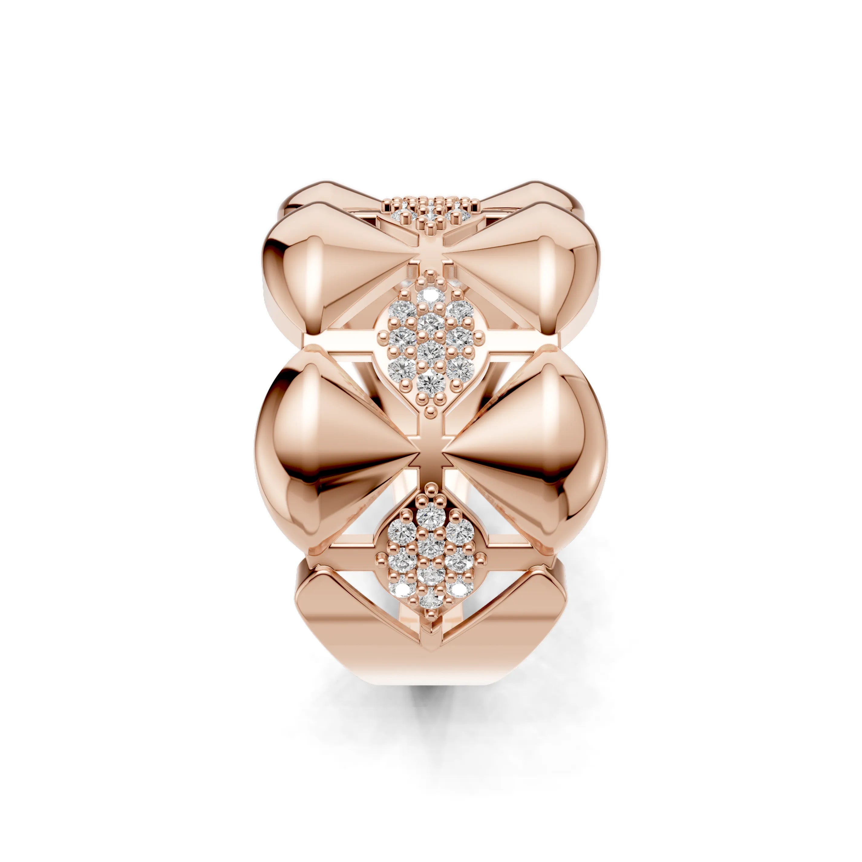 Pargold Solid Gold Golden Mosaic Brilliance Band -Rose_Diamond_Diamond_Static_Rose
