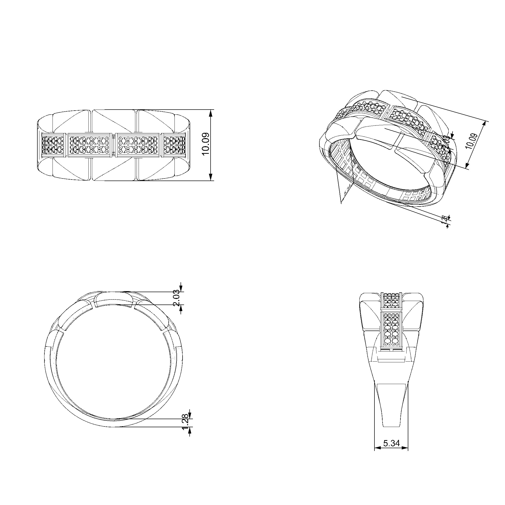 Pargold Solid Gold Golden Pantheon Luxe Band-Static