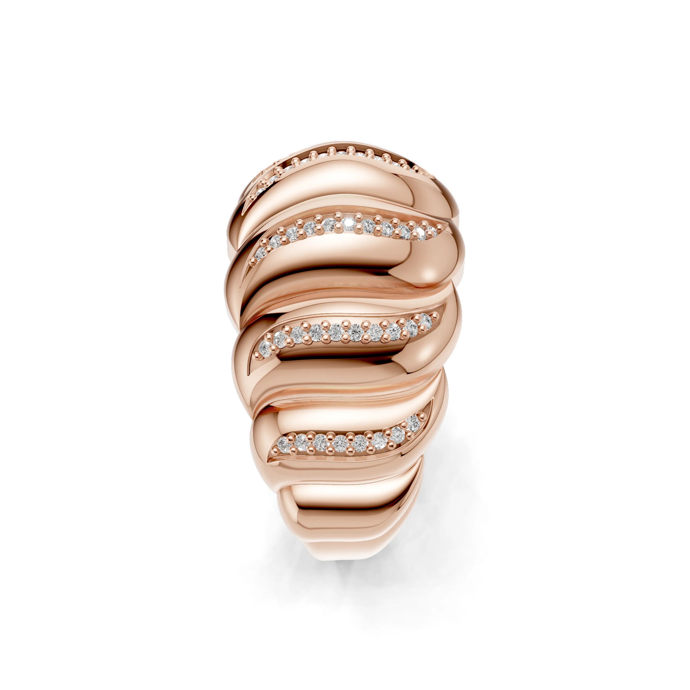 Pargold Solid Gold Golden Helix Sparkle Band -Rose_Diamond_Diamond_Static_Rose