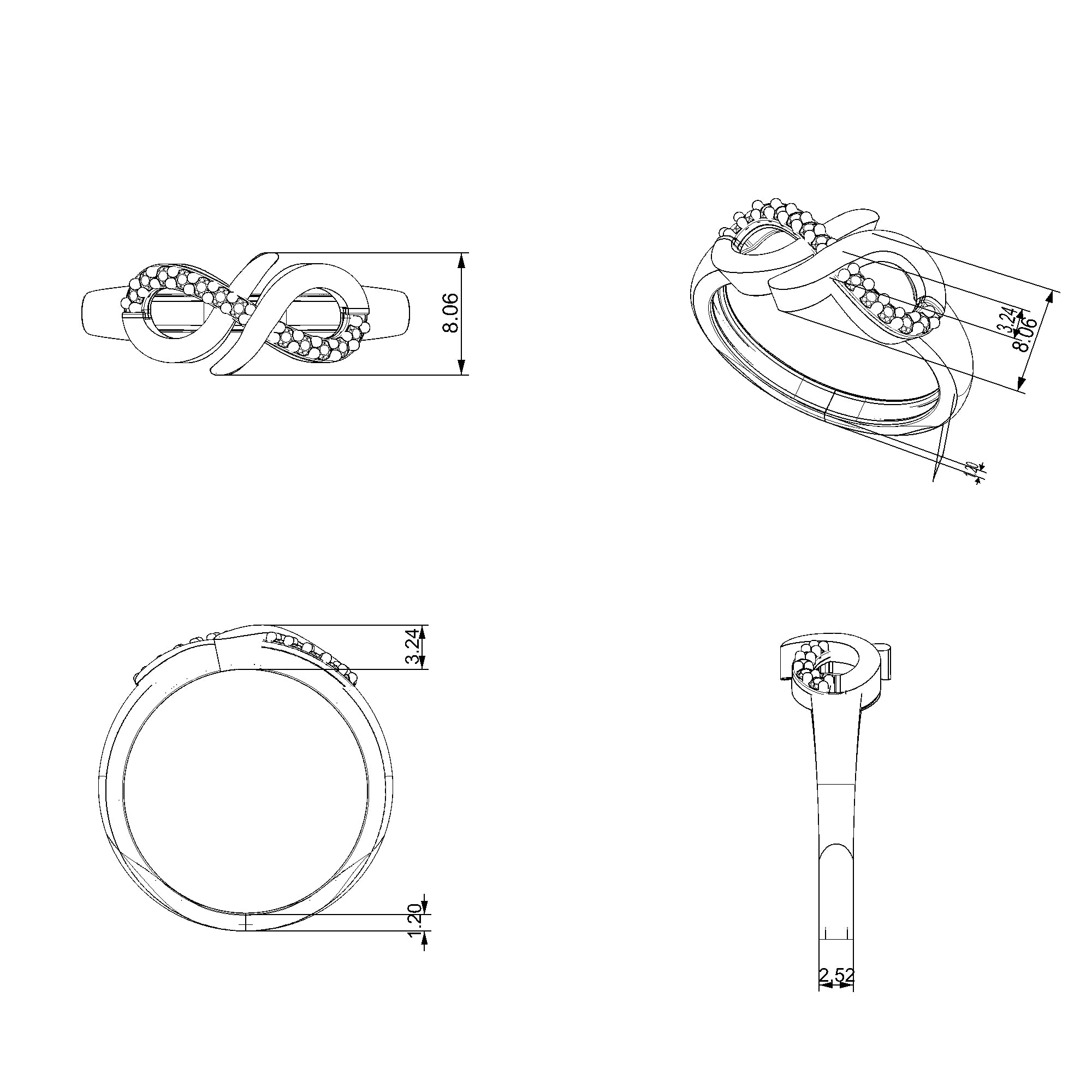 Pargold Solid Gold Infinite Grace Gemstone Ring-Static