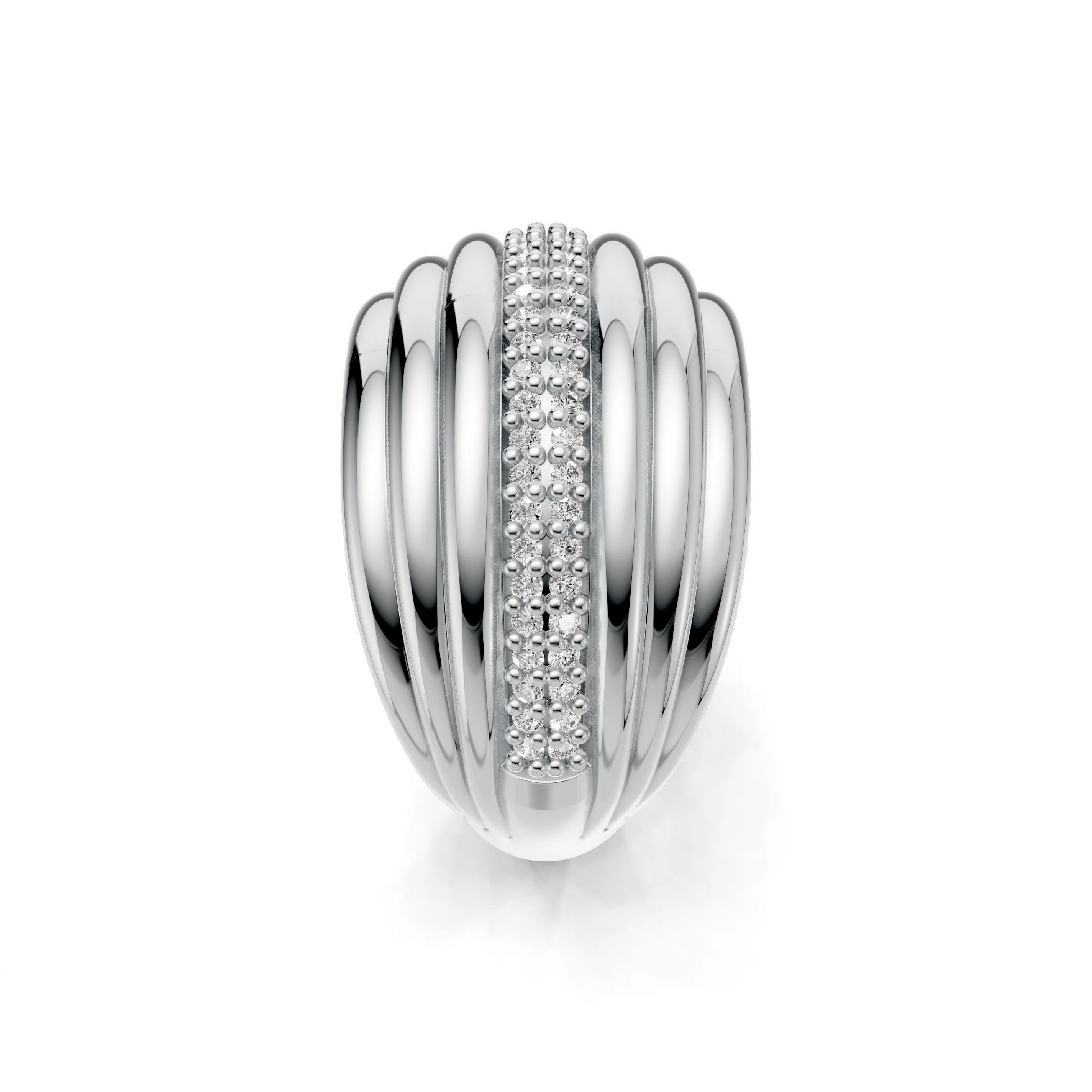 Pargold Solid Gold Riviere Radiance Ring -Silver_Diamond_Diamond_Static_Silver