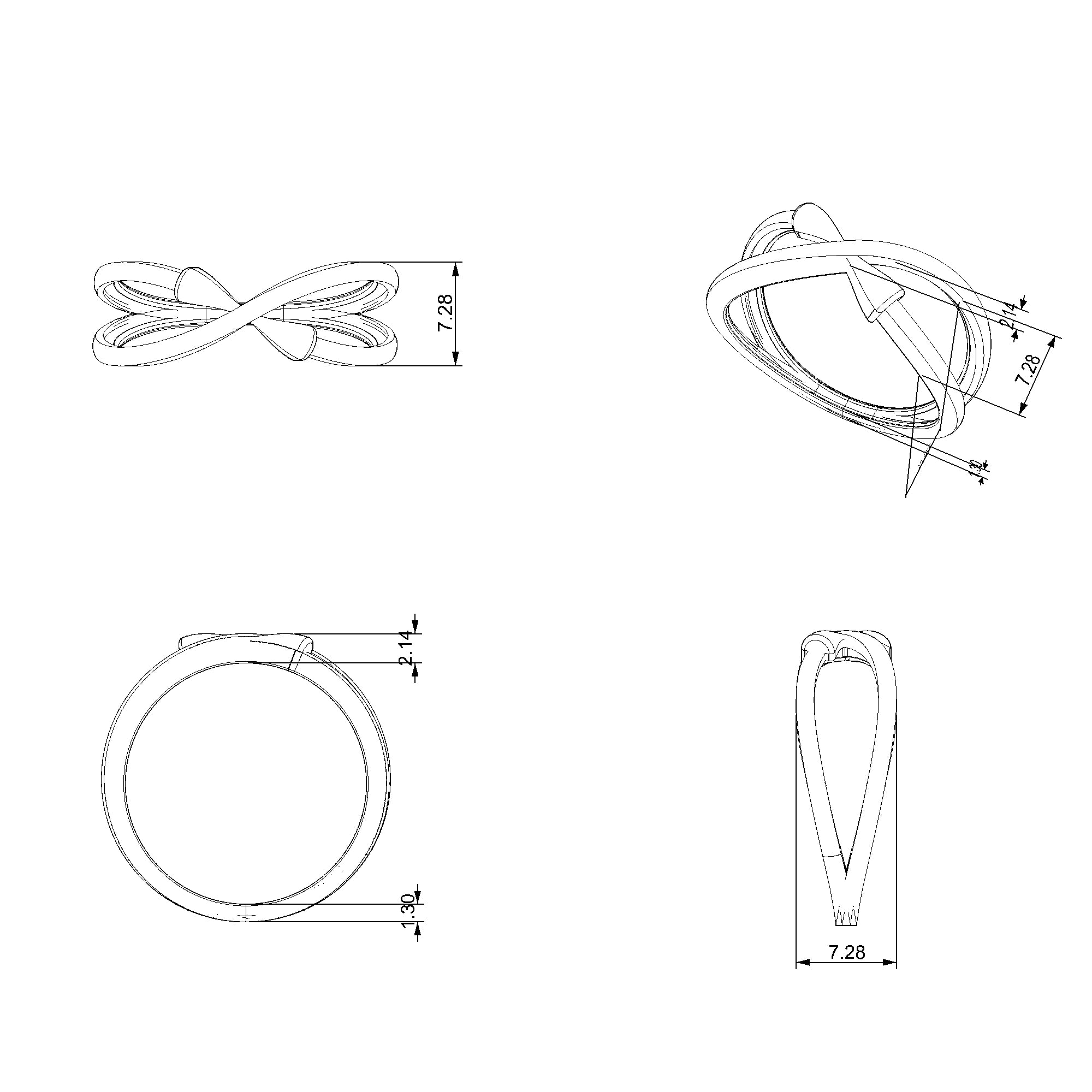 Pargold Solid Gold Infinity Embrace Gold Ring-Static