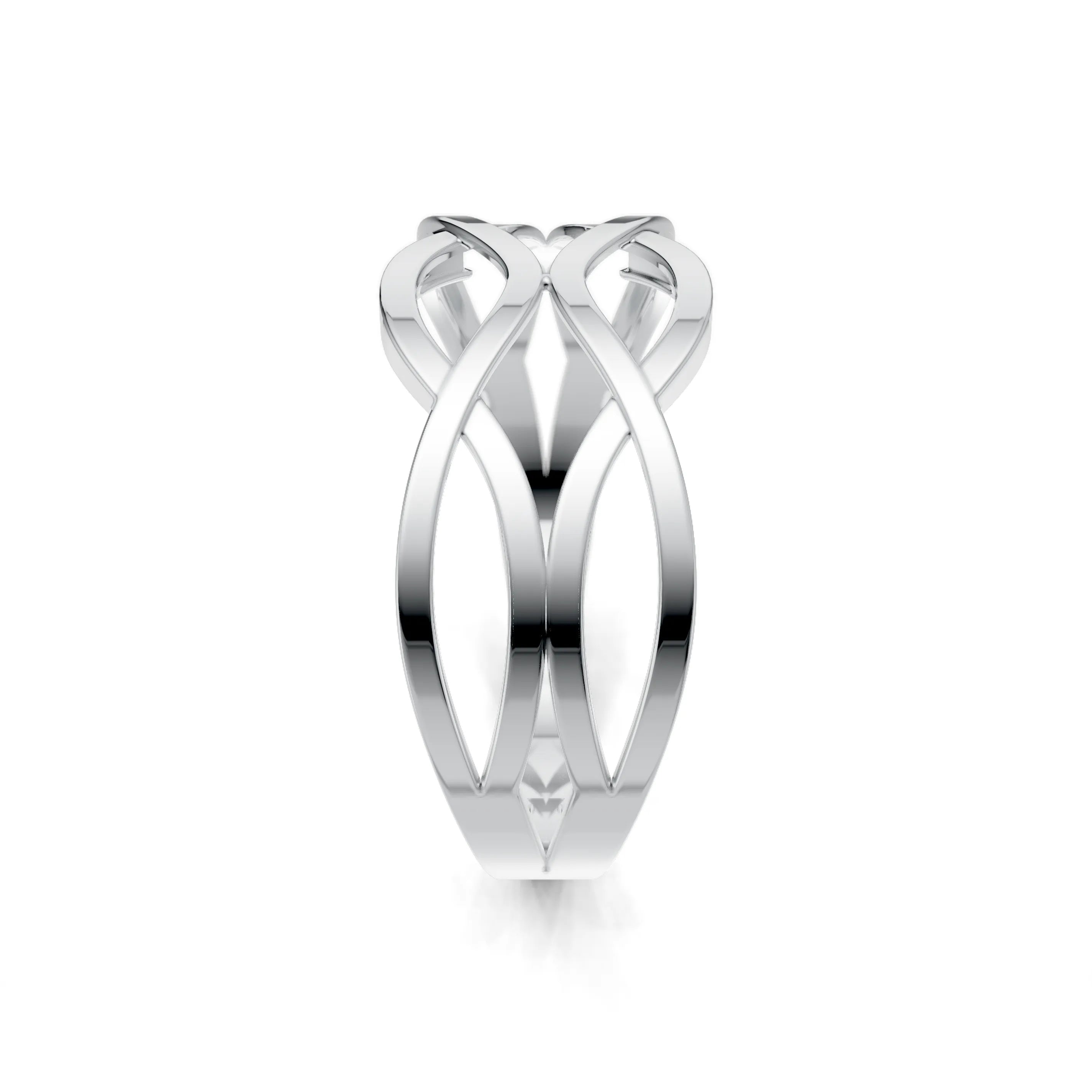 Pargold Solid Gold Elegant Infinity Wave Band -Silver_Static_Silver