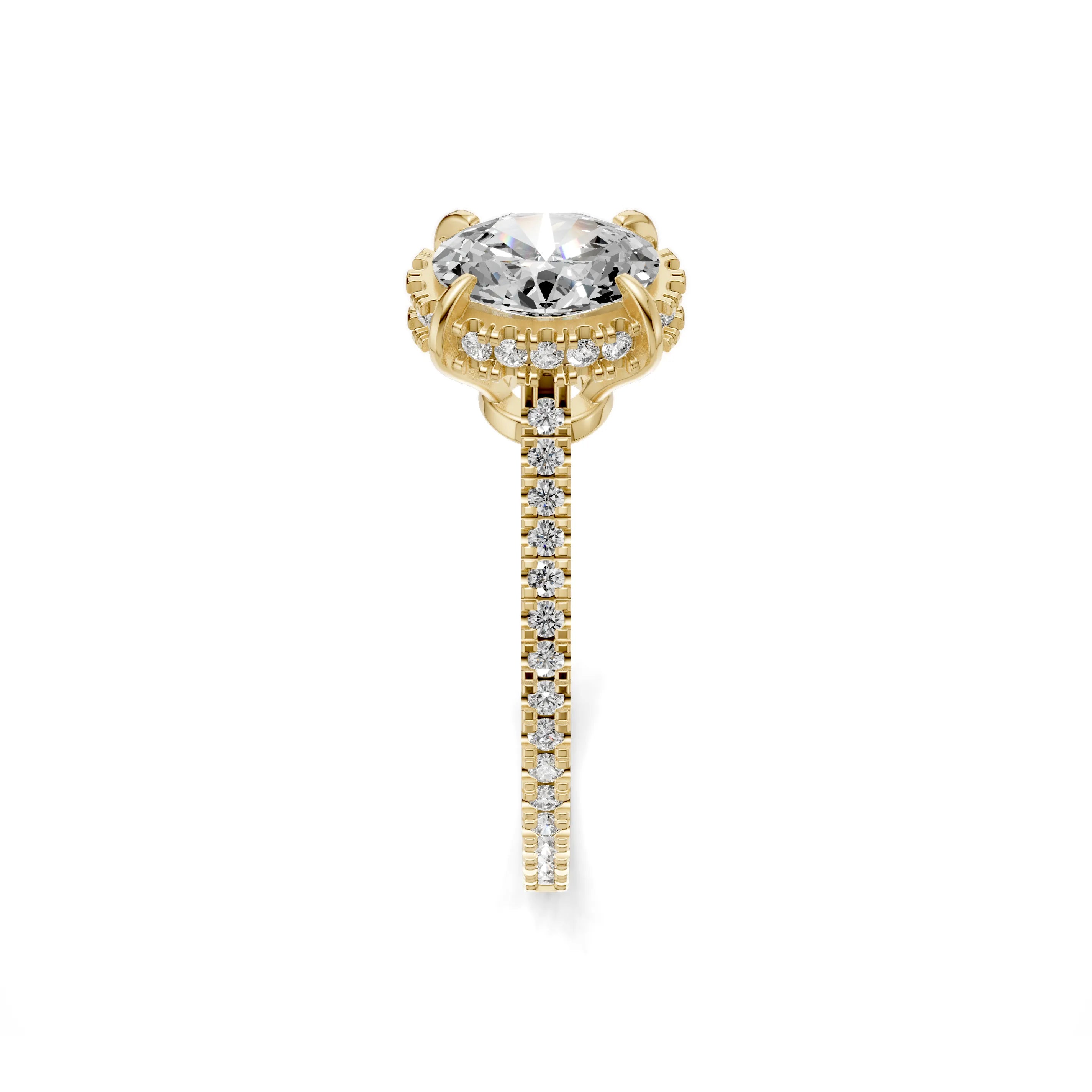 Pargold Solid Gold Elegant Oval Solitaire Ring -Gold_Diamond_Diamond_Static_Gold