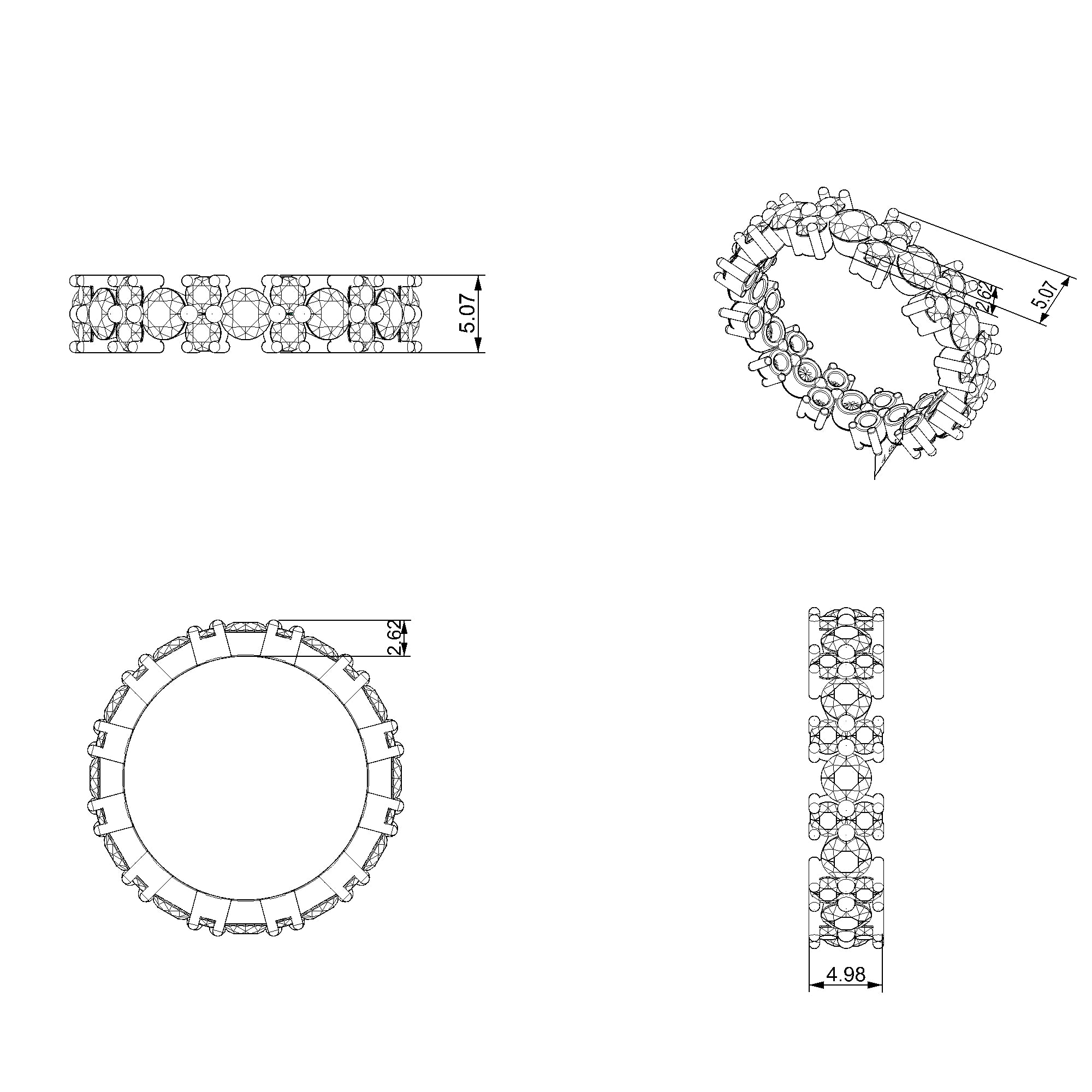 Pargold Solid Gold Round Cut Eternity Ring-Static