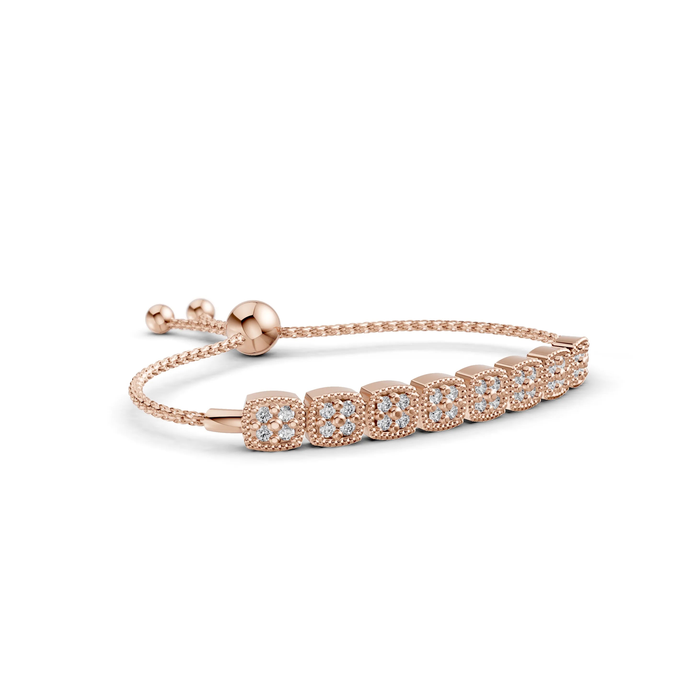 Pargold Solid Gold Luminous Radiant Gemstone Bracelet -Rose_Diamond_Diamond_Static_Rose