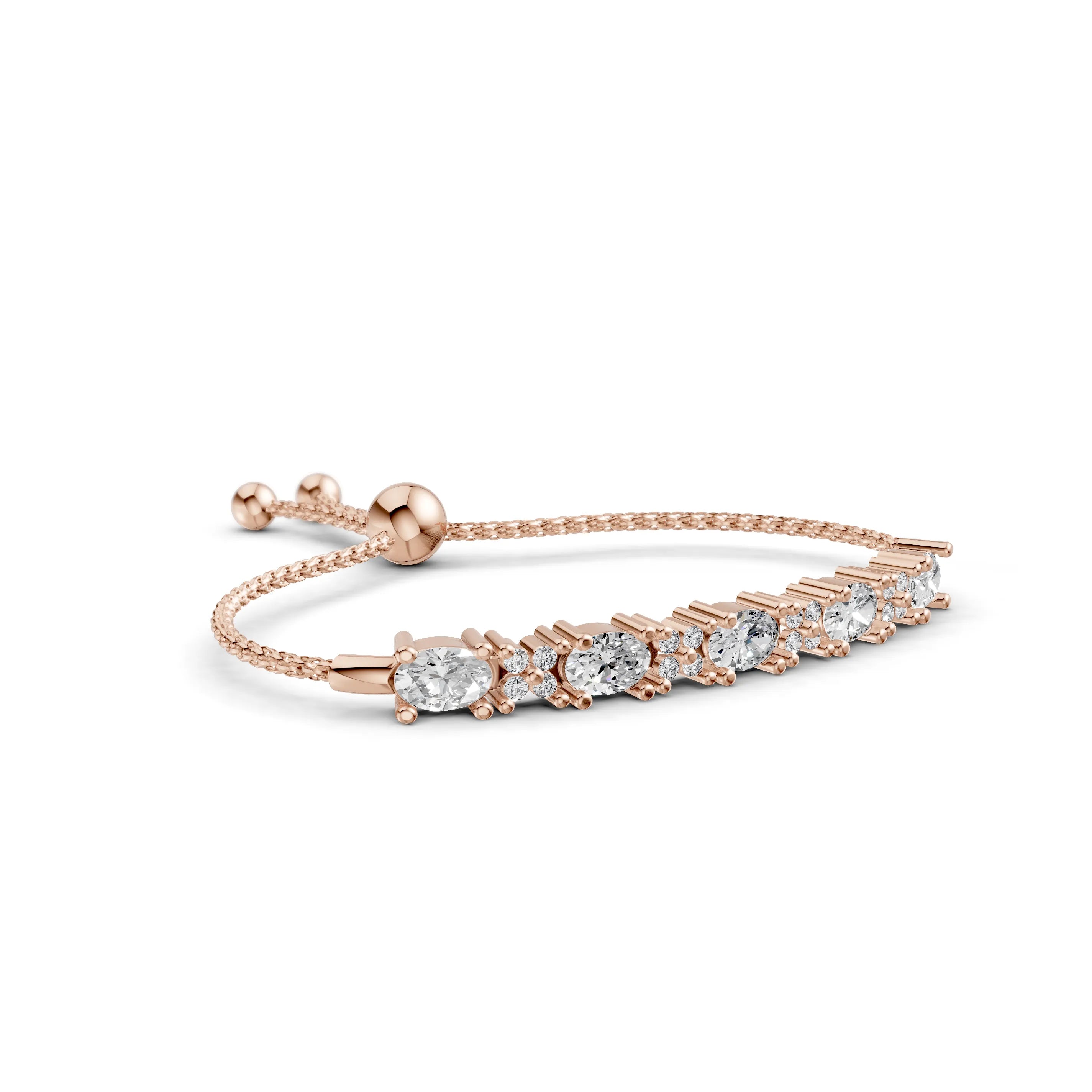 Pargold Solid Gold Brilliant Elegance Radiant Gemstone Bracelet -Rose_Diamond_Diamond_Static_Rose