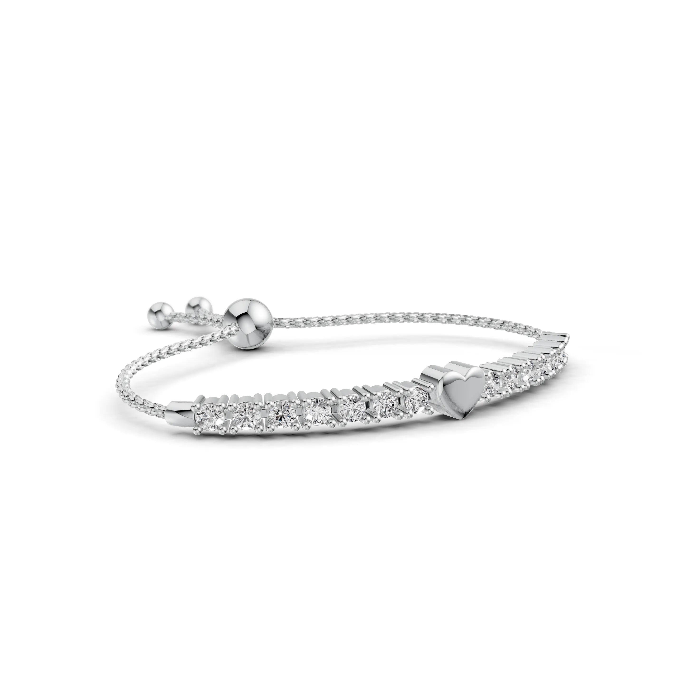 Pargold Solid Gold Enchanting Radiant Gemstone Bracelet -Silver_Diamond_Diamond_Static_Silver