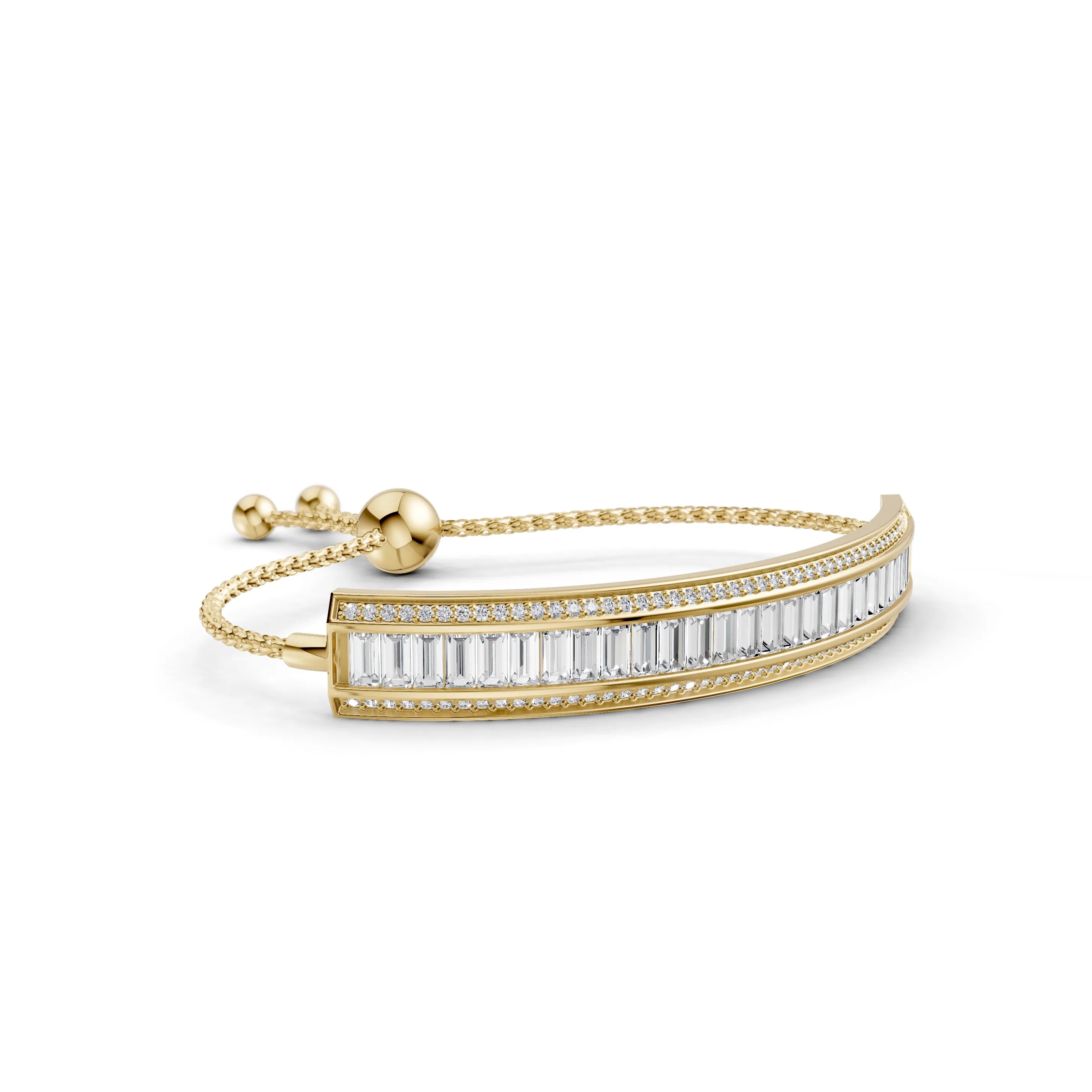 Pargold Solid Gold Exquisite Radiant Bracelet -Gold_Diamond_Diamond_Static_Gold