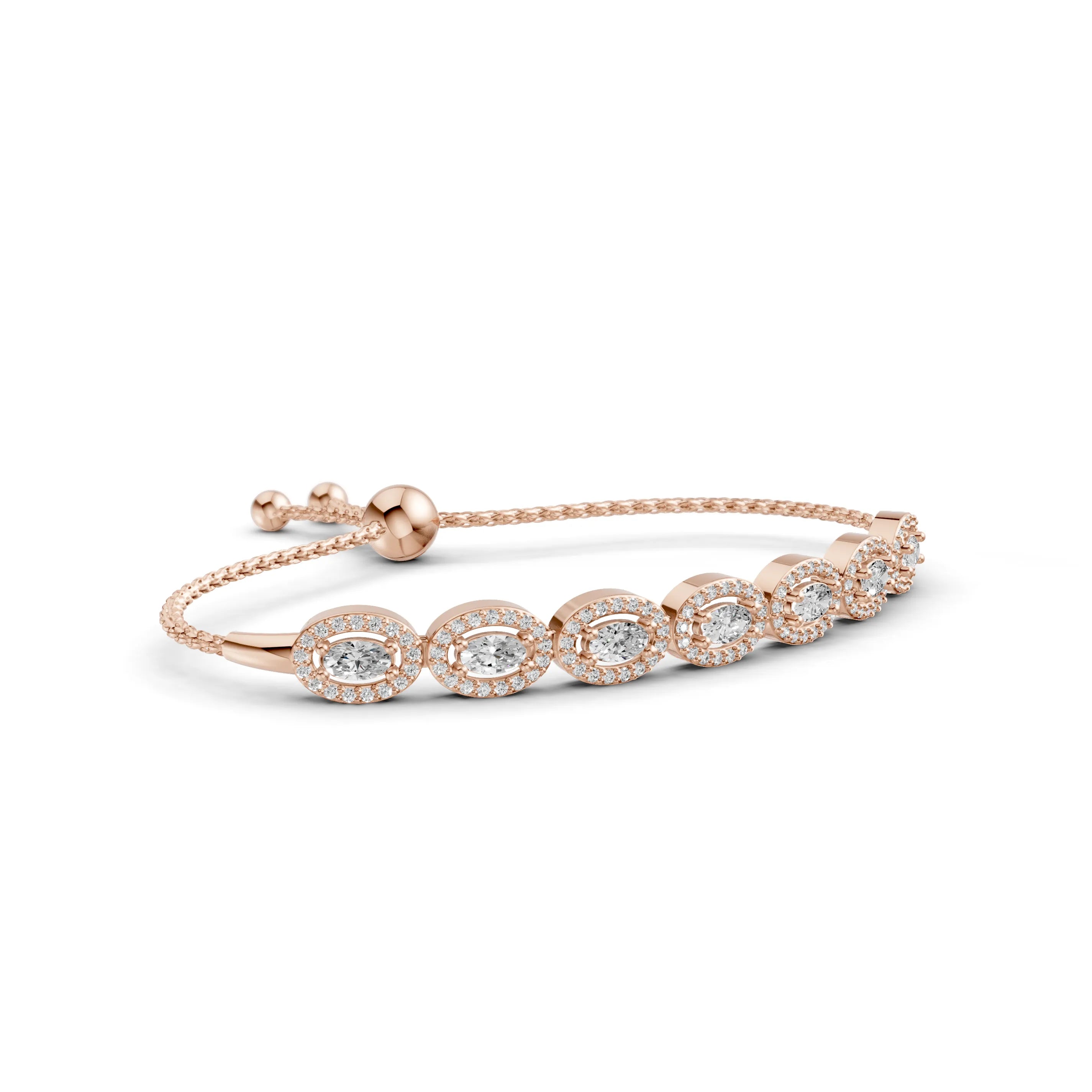 Pargold Solid Gold Radiant Elegance Gemstone Bracelet -Rose_Diamond_Diamond_Static_Rose