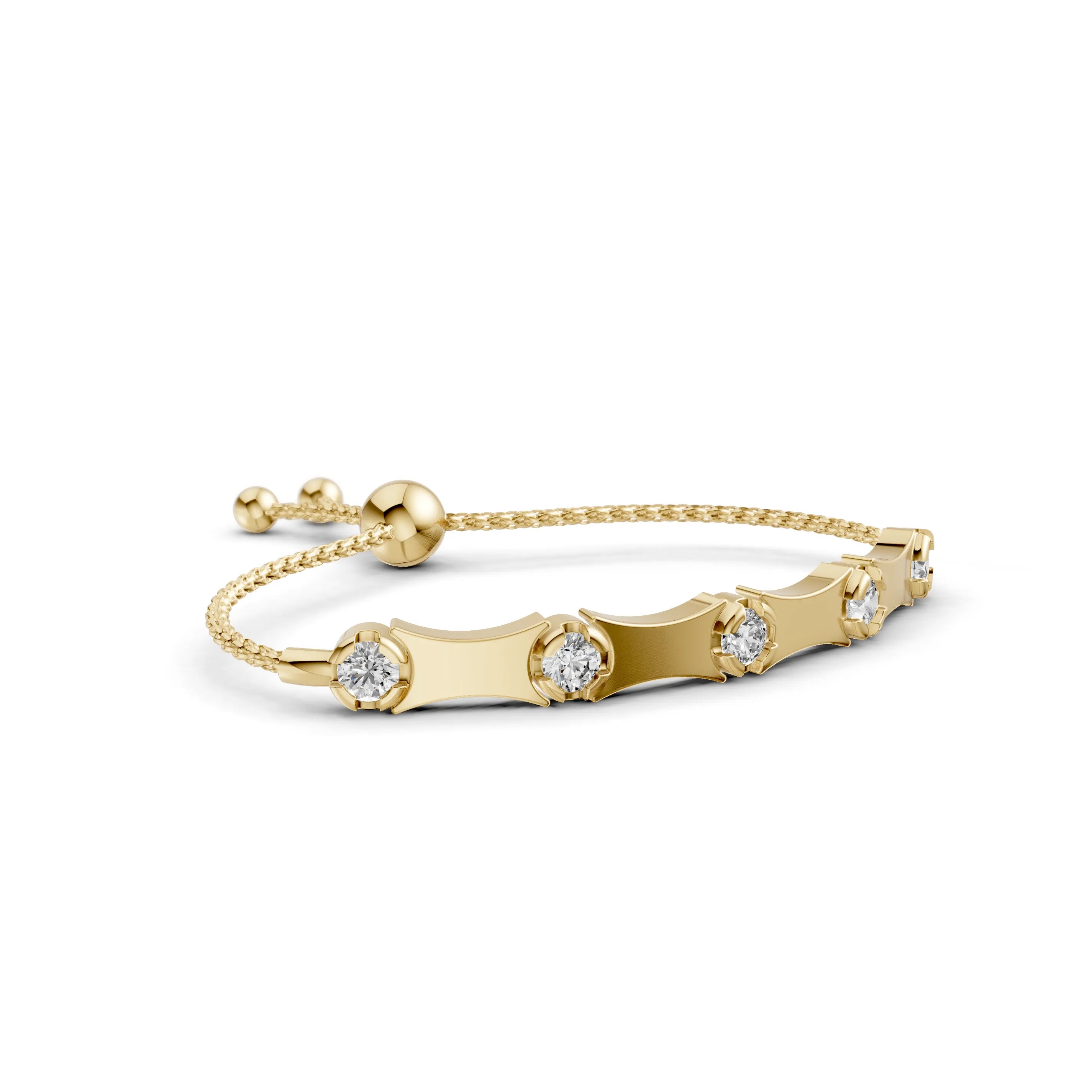 Pargold Solid Gold Elegant Radiant Gemstone Bracelet -Gold_Diamond_Diamond_Static_Gold