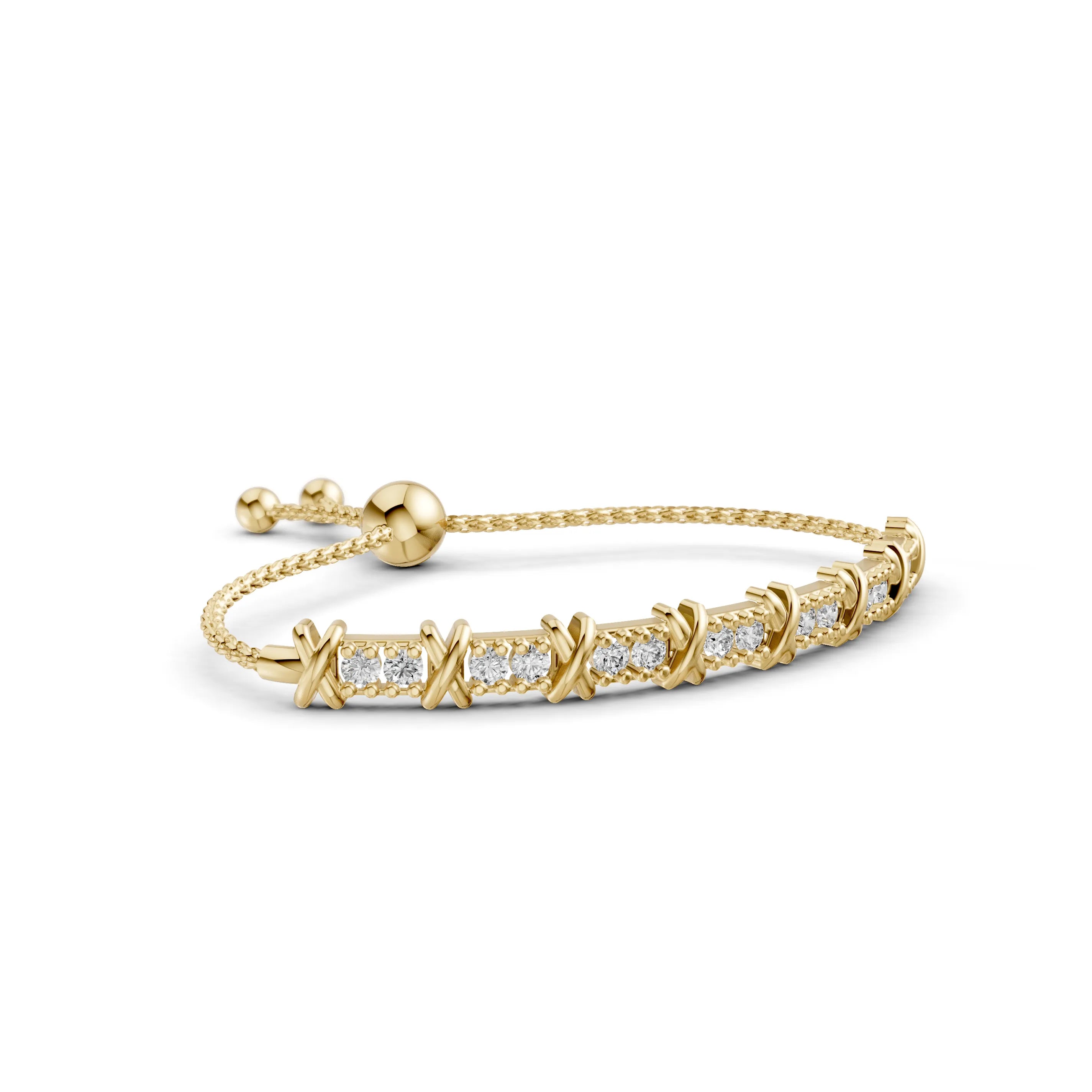 Pargold Solid Gold Luxurious Radiant Gemstone Bracelet -Gold_Diamond_Diamond_Static_Gold