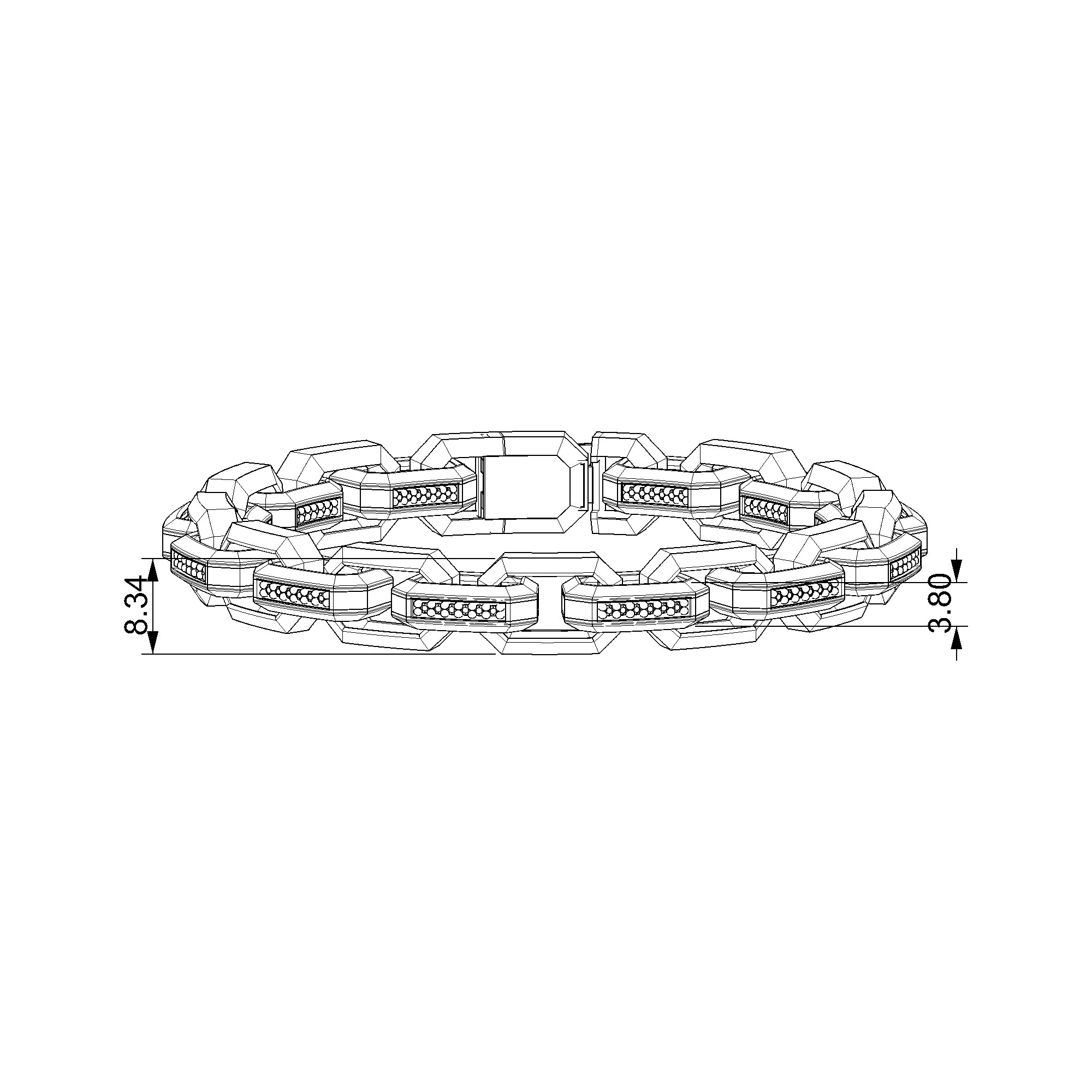 Pargold Solid Gold Exquisite Radiant Gemstone Link Bracelet-Static