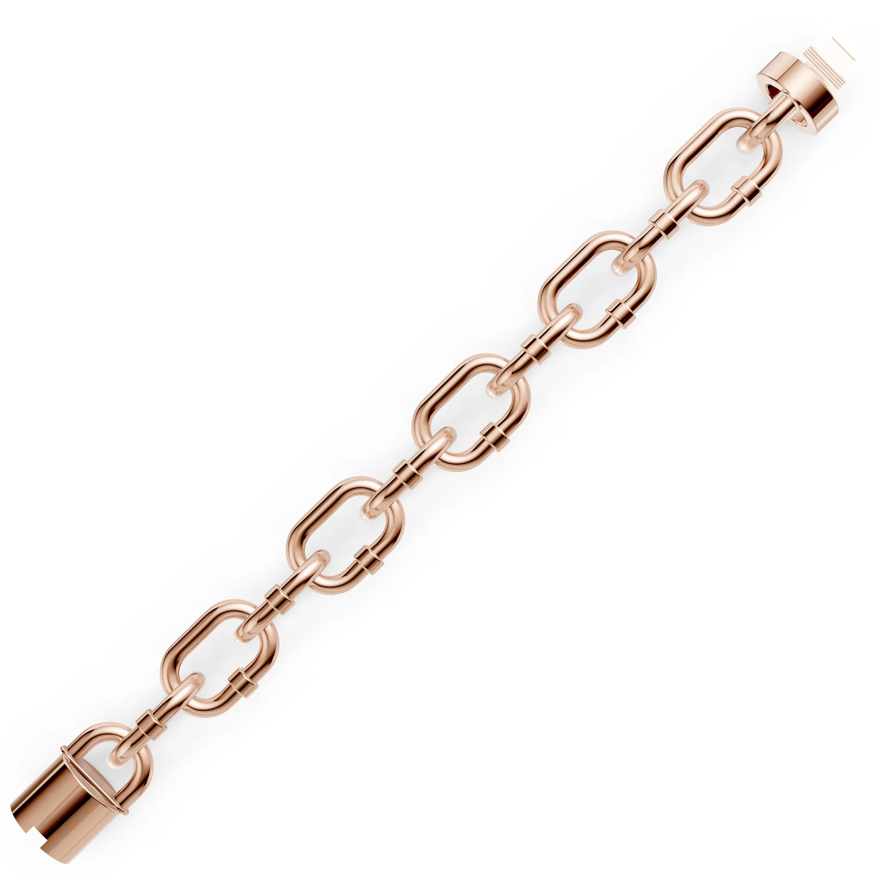 Pargold Solid Gold Majestic Link Elegance Bracelet -Rose_Static_Rose
