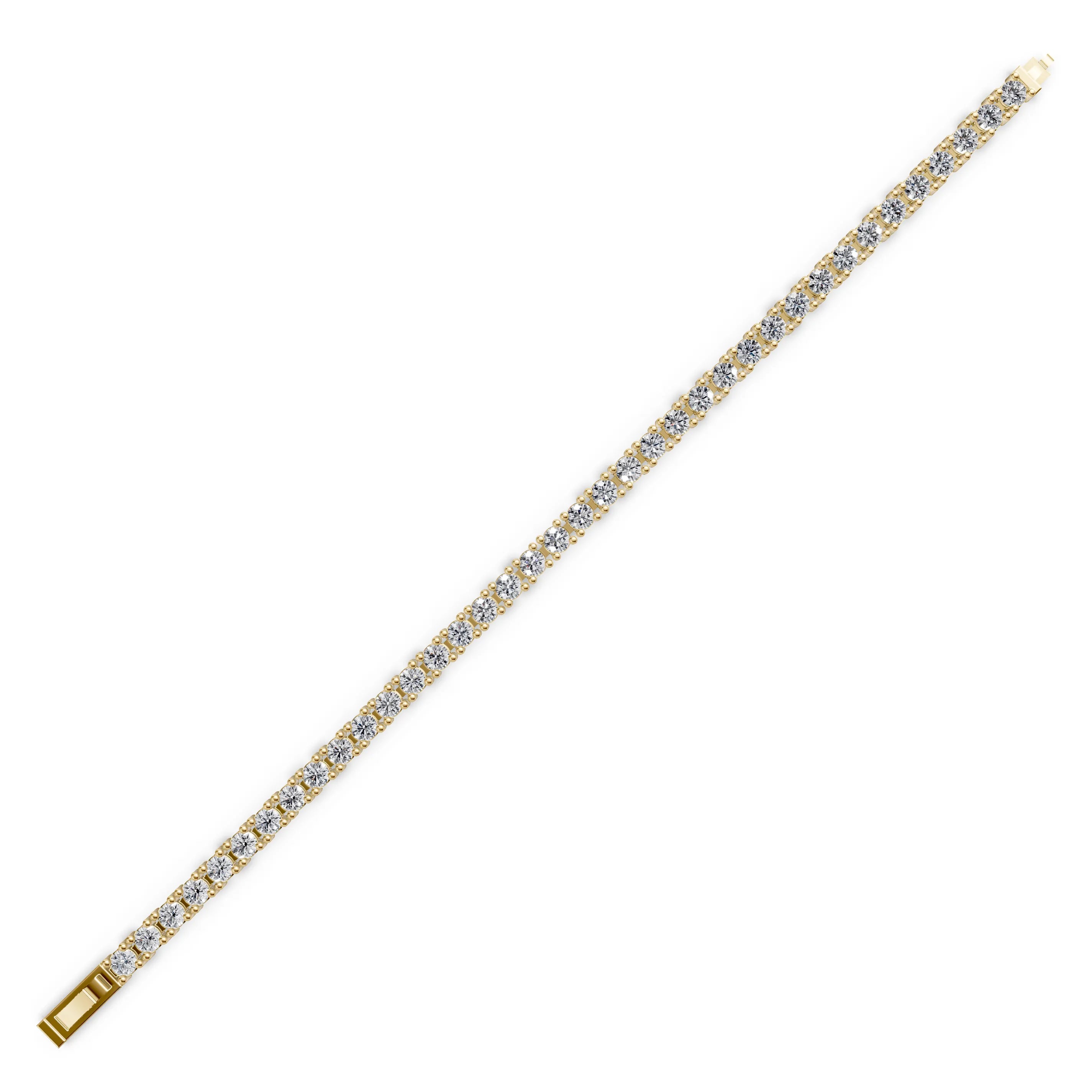 Pargold Solid Gold Golden Gleam Tennis Bracelet -Gold_Diamond_Diamond_Static_Gold