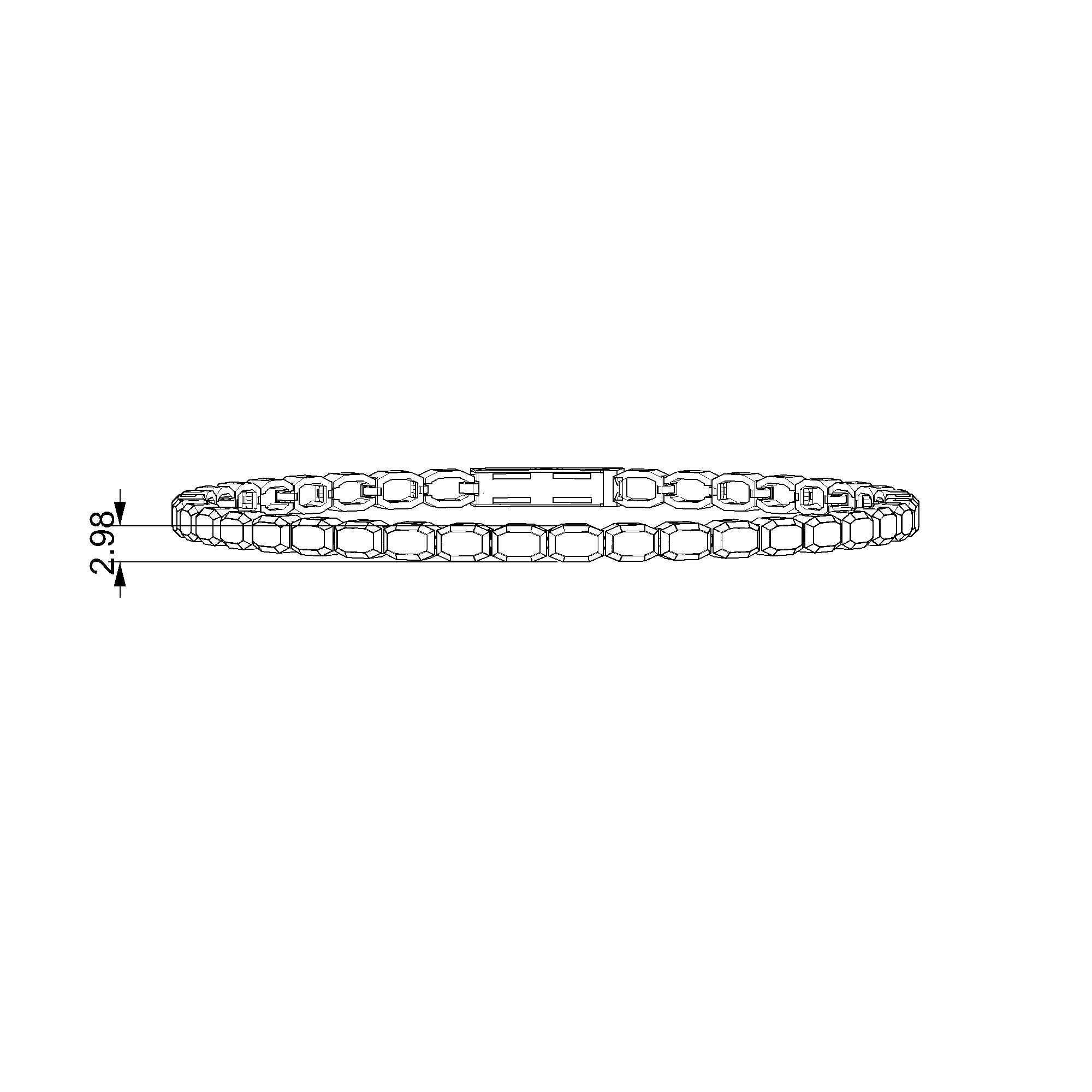 Pargold Solid Gold Elegant Prism Faceted Bracelet-Static