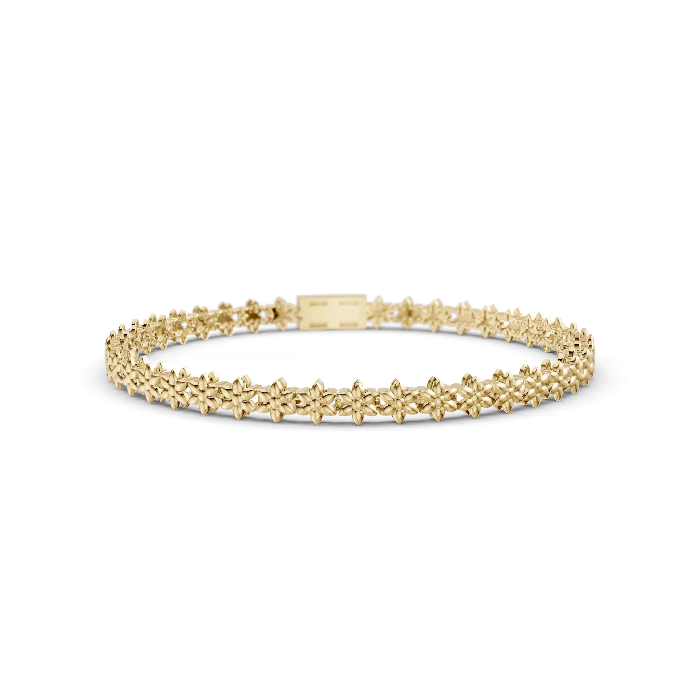 Pargold Solid Gold Floral Coronet Golden Bracelet -Gold_Static_Gold