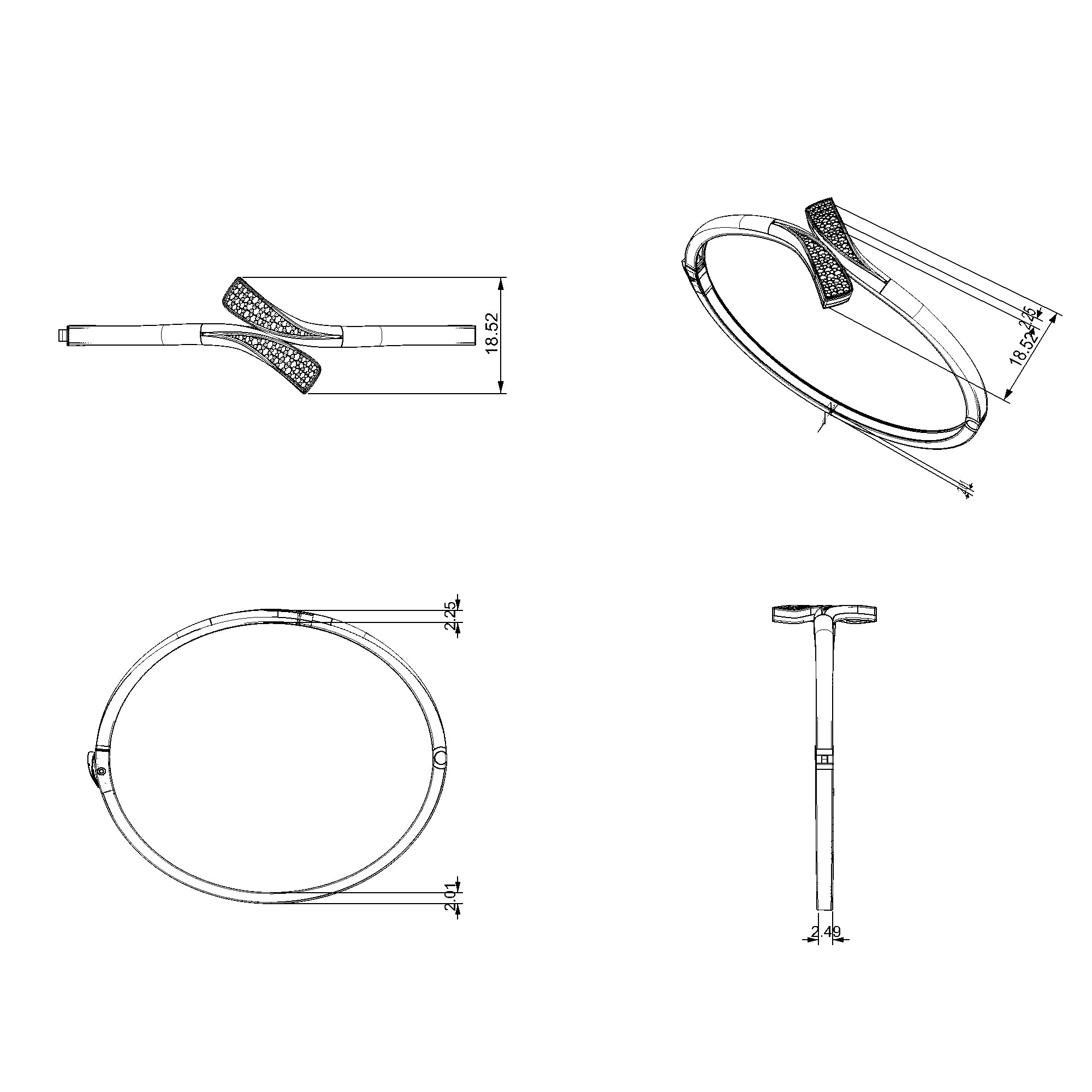 Pargold Solid Gold Sleek Elegance Gemstone Bangle Bracelet-Static