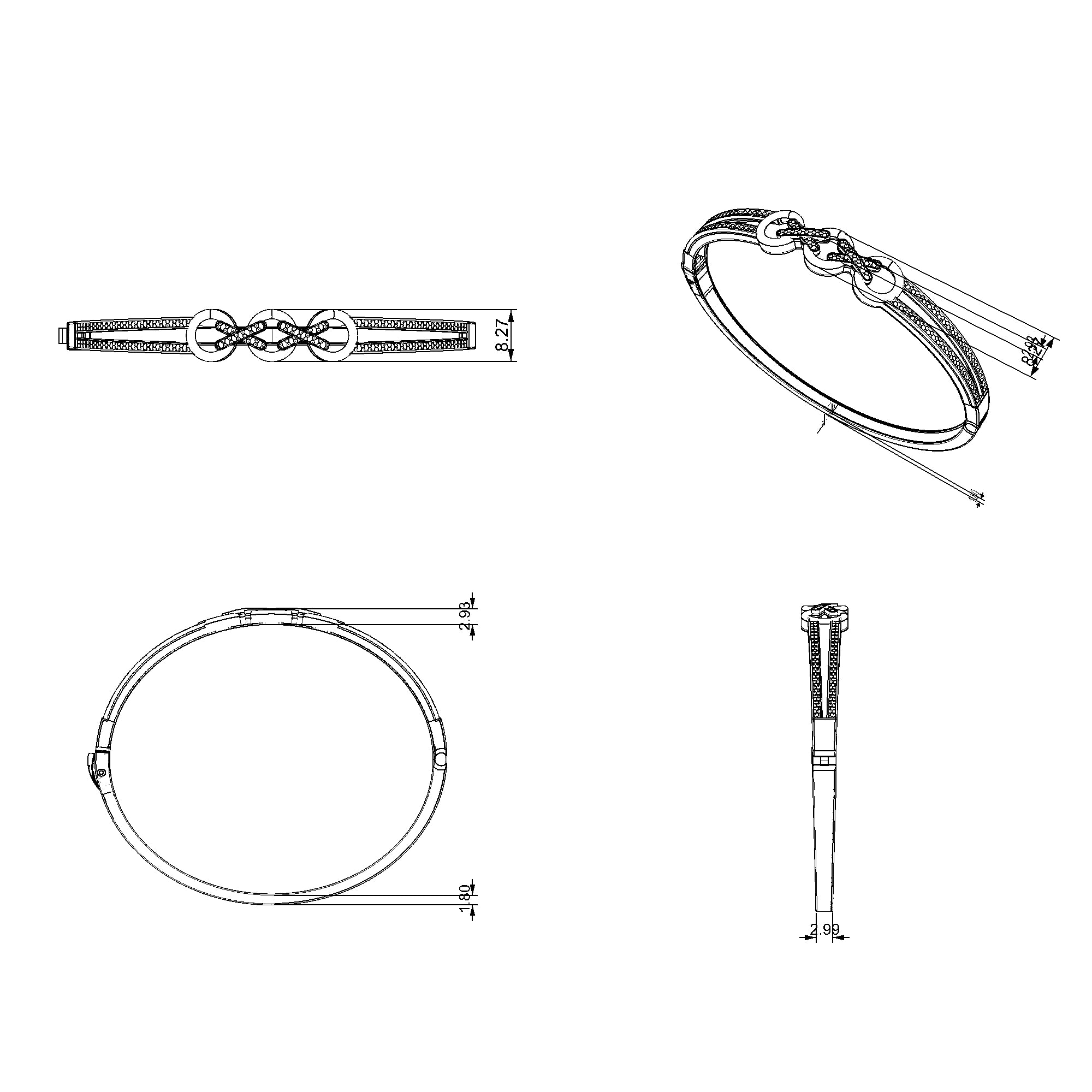 Pargold Solid Gold Golden Chainlink Spark Bangle-Static