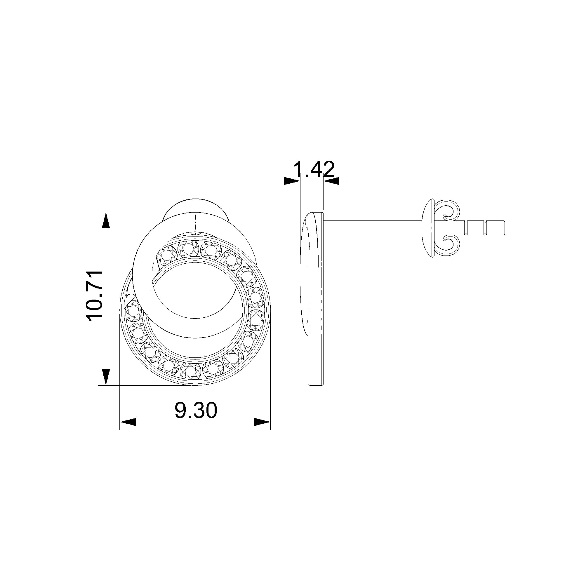 Pargold Solid Gold Elegance Duo Loop Earrings-Static