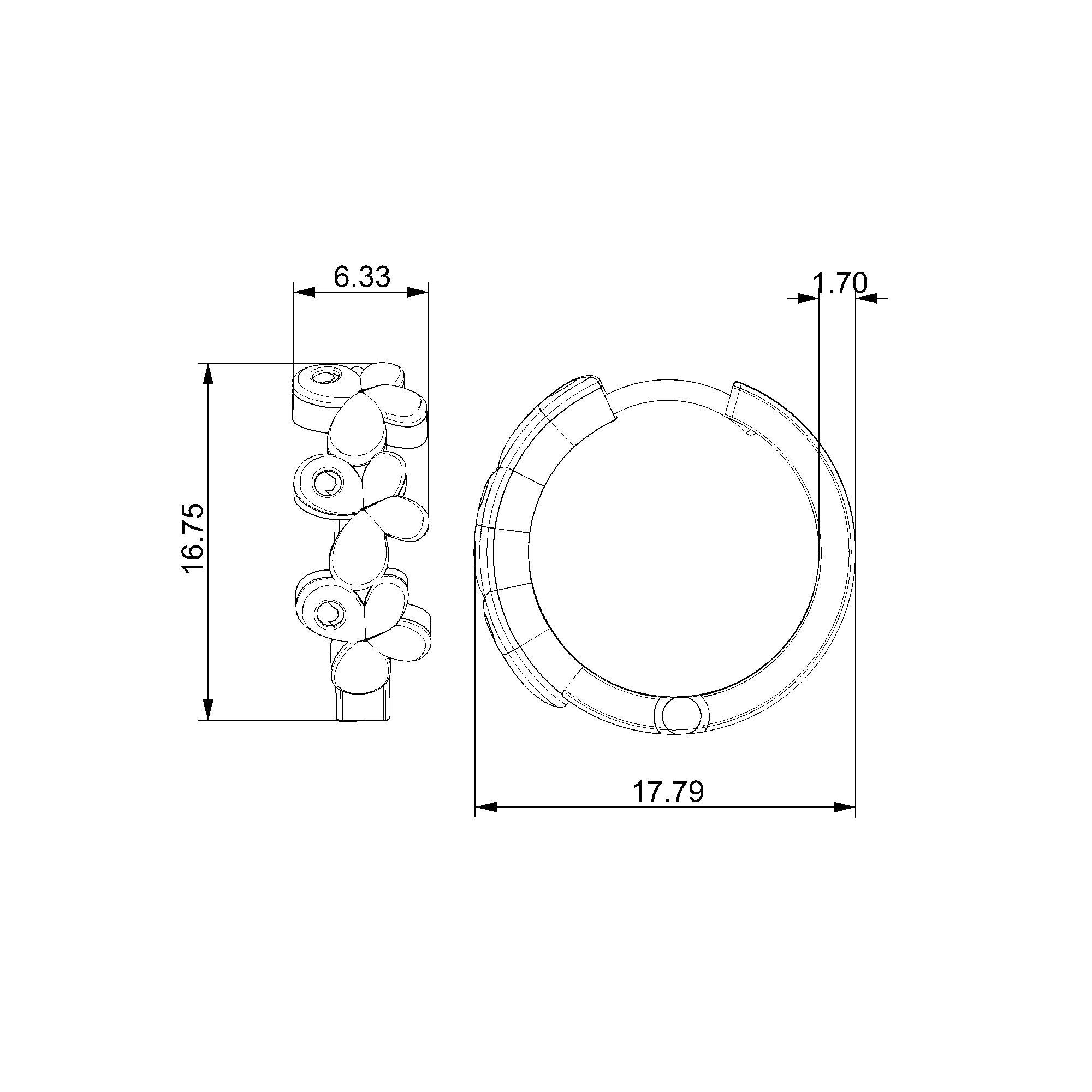 Pargold Solid Gold Blossom Sparkle Huggie Earrings-Static