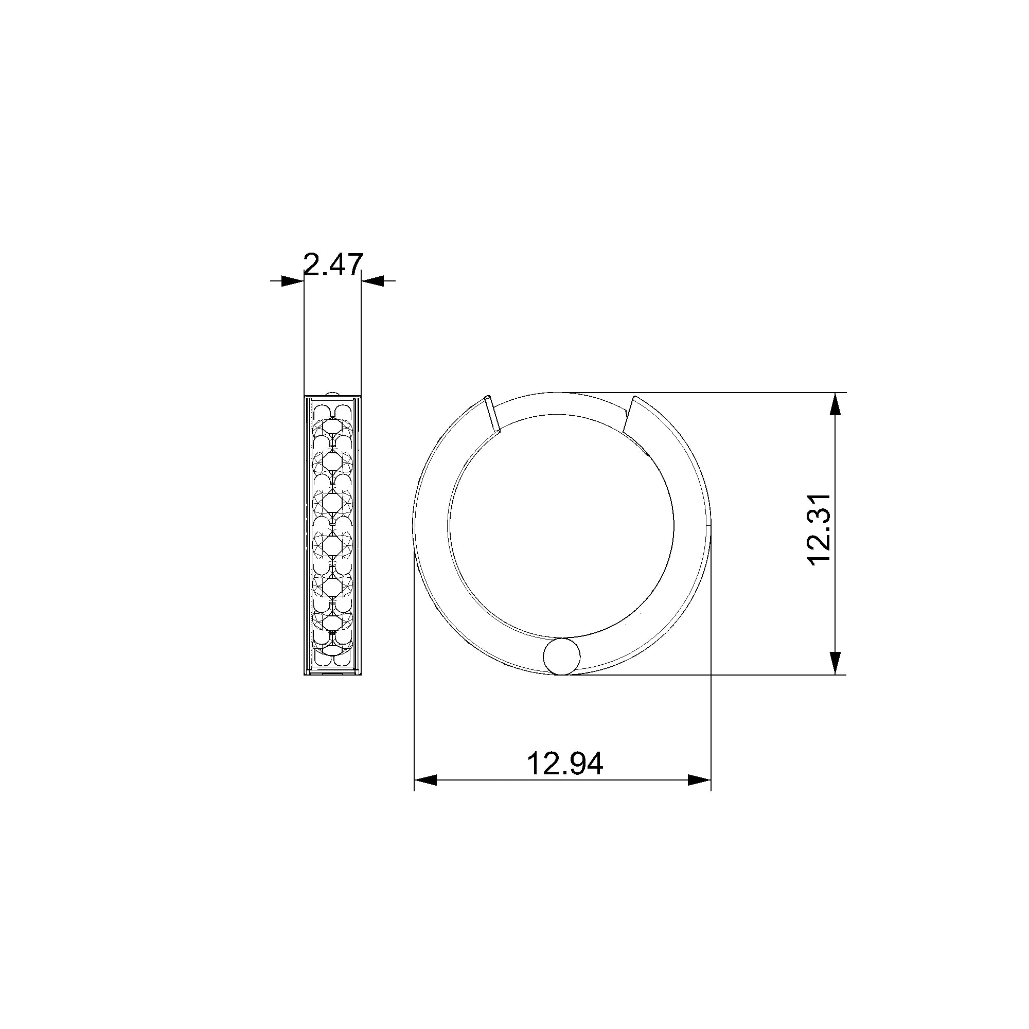Pargold Solid Gold Luminous Cascade Hoop Earrings-Static