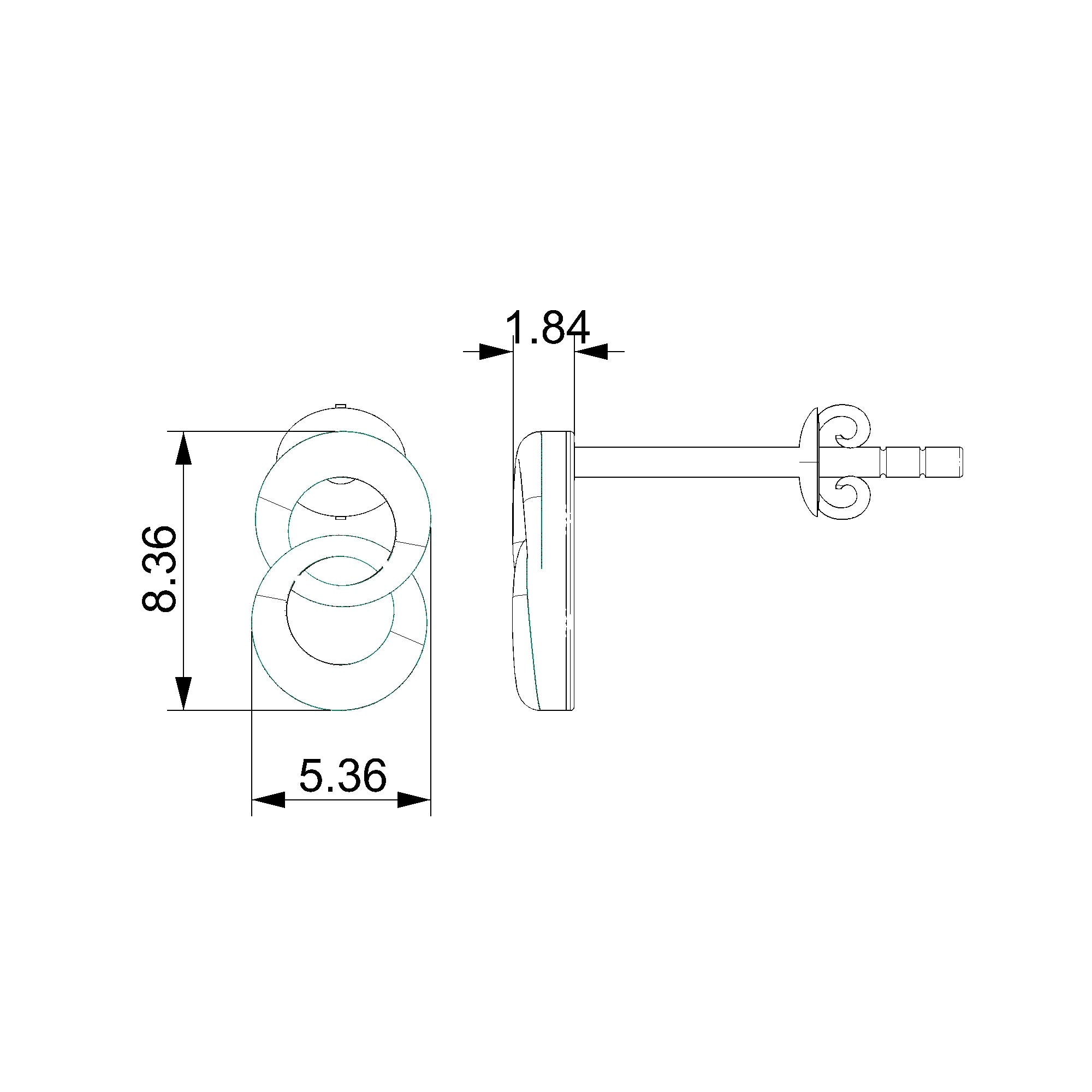 Pargold Solid Gold Elegant Interlocking Circle Loops Earrings-Static