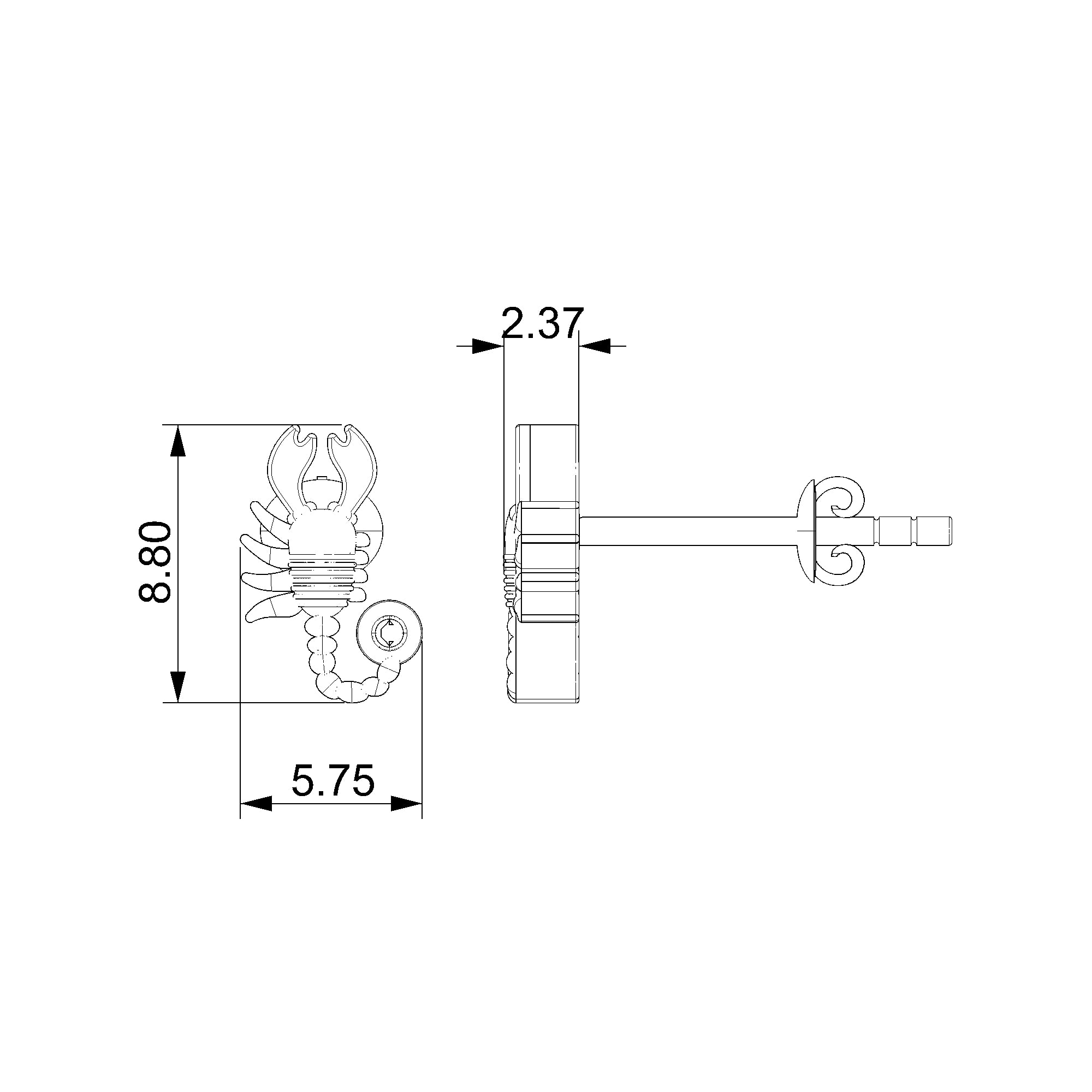 Pargold Solid Gold Scorpio Zodiac Earrings-Static