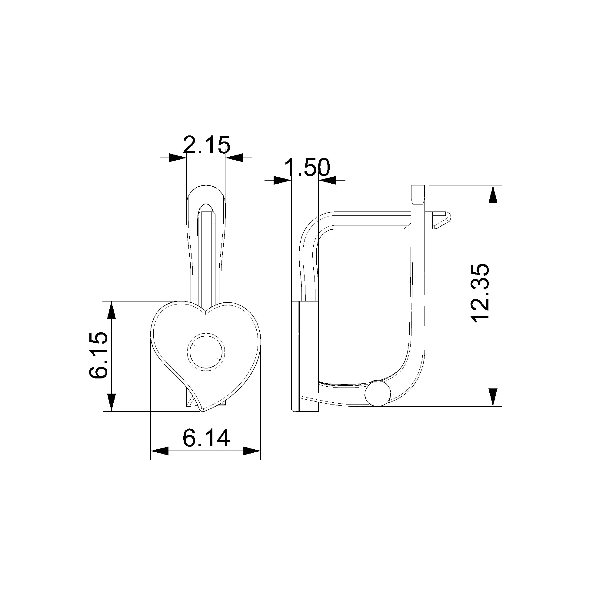 Pargold Solid Gold Heart-Shaped Huggie Earrings-Static