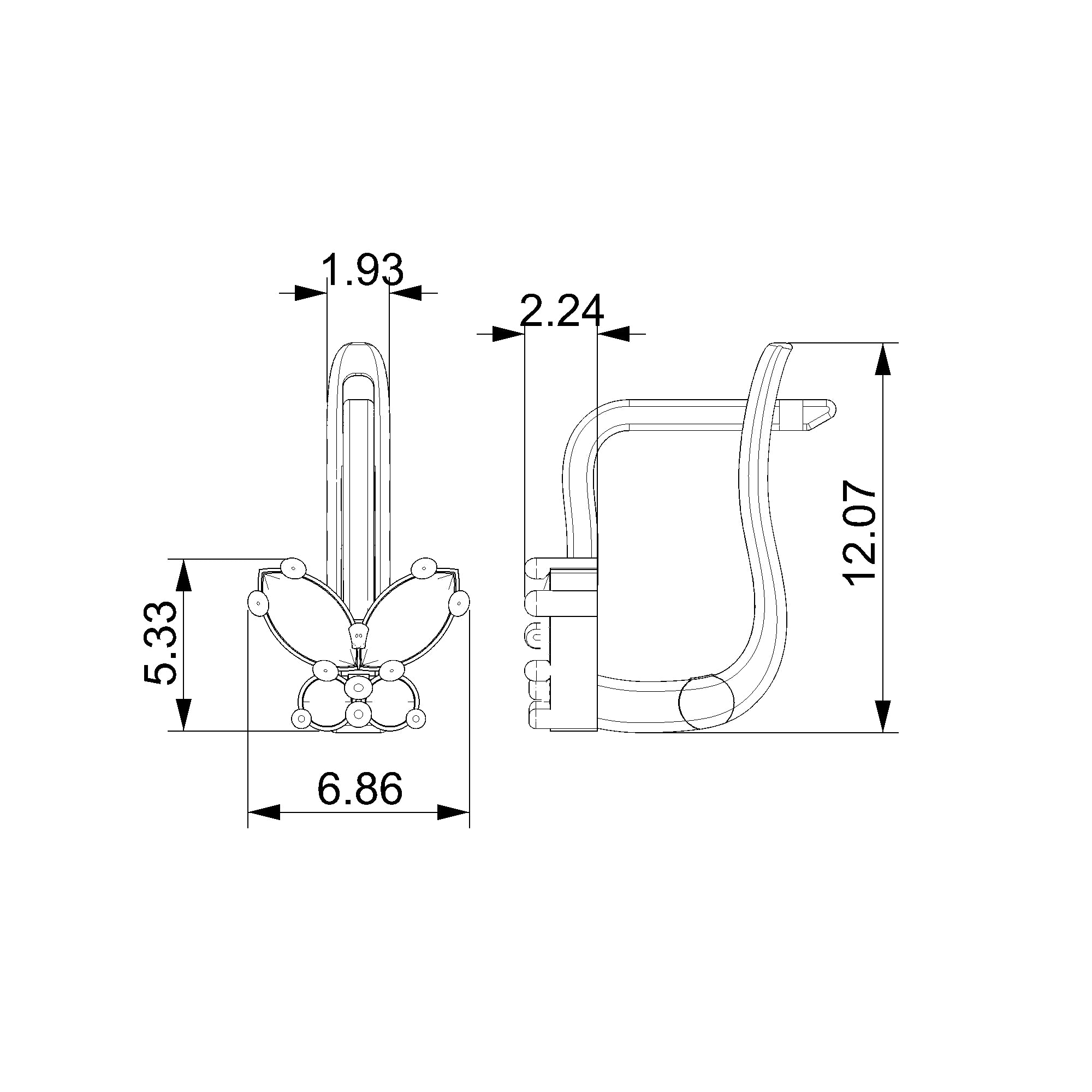 Pargold Solid Gold Butterfly Gemstone Earrings-Static