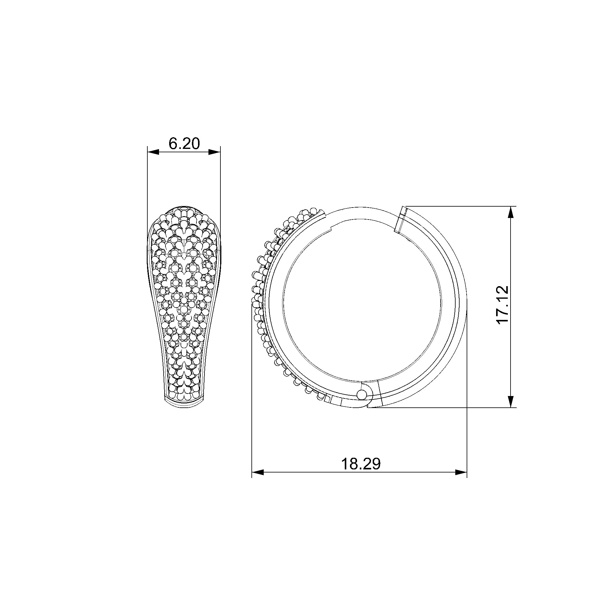 Pargold Solid Gold Lustrous Embrace Pavé Hoop Earrings-Static