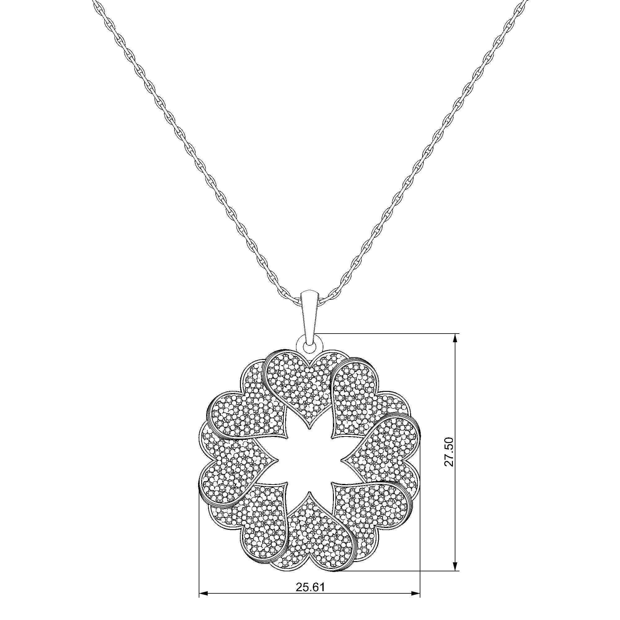 Pargold Solid Gold Floral Radiance Cluster Pendant-Static