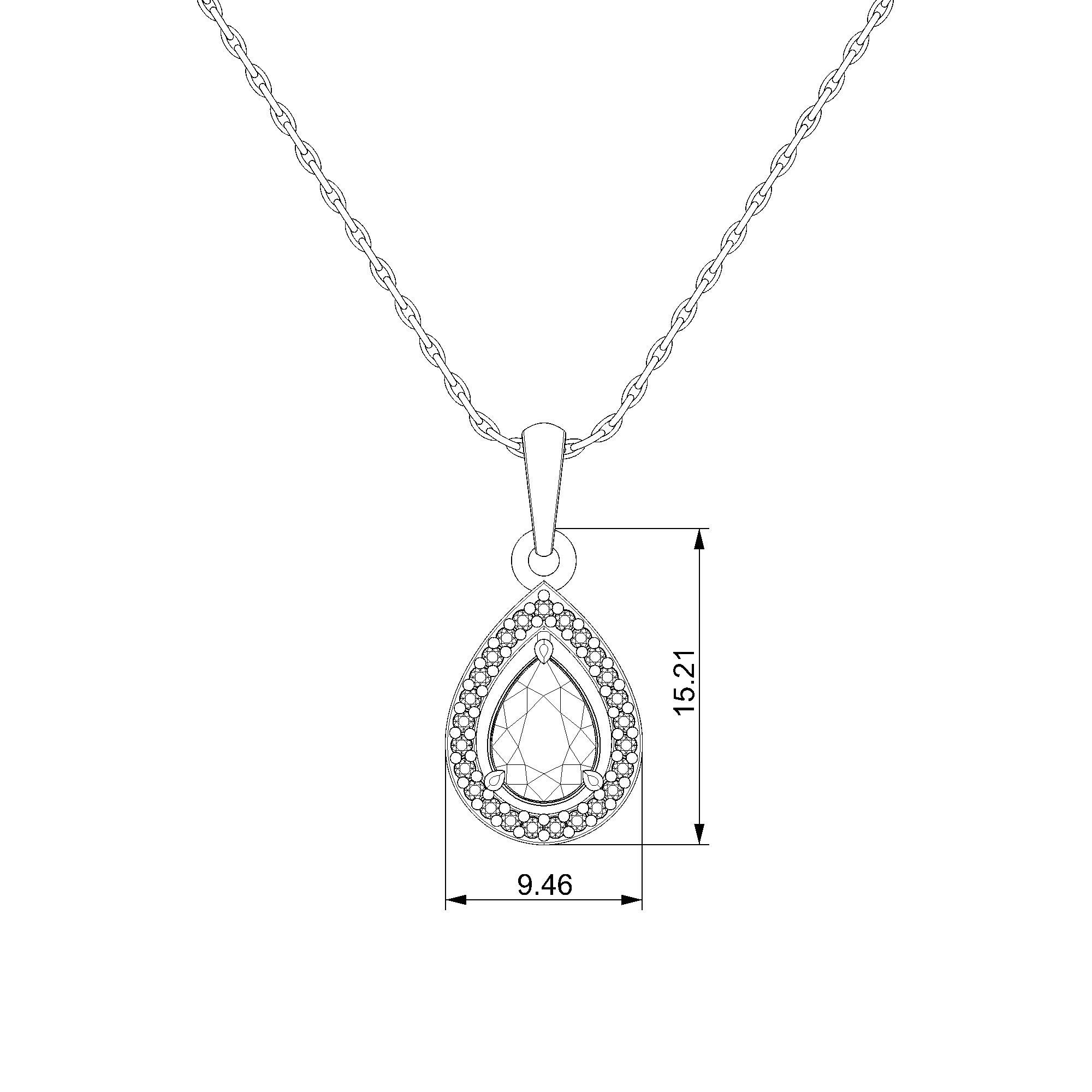 Pargold Solid Gold Enchanted Radiant Gemstone Pendant-Static