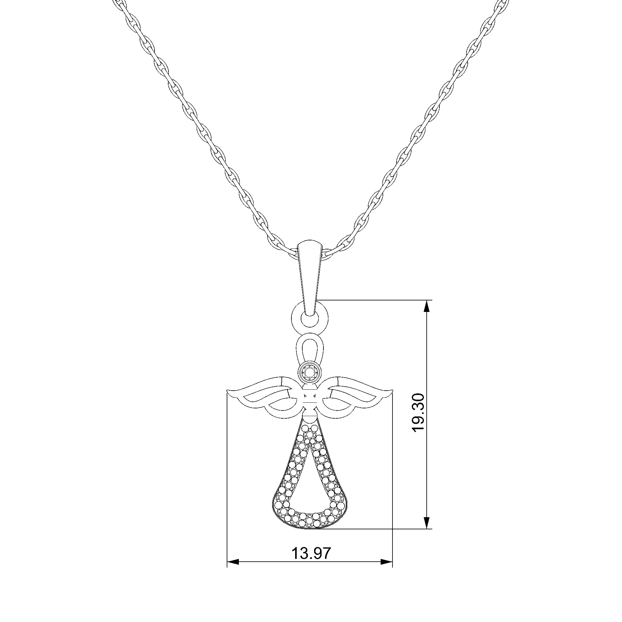 Pargold Solid Gold Celestial Grace Radiant Gemstone Pendant-Static