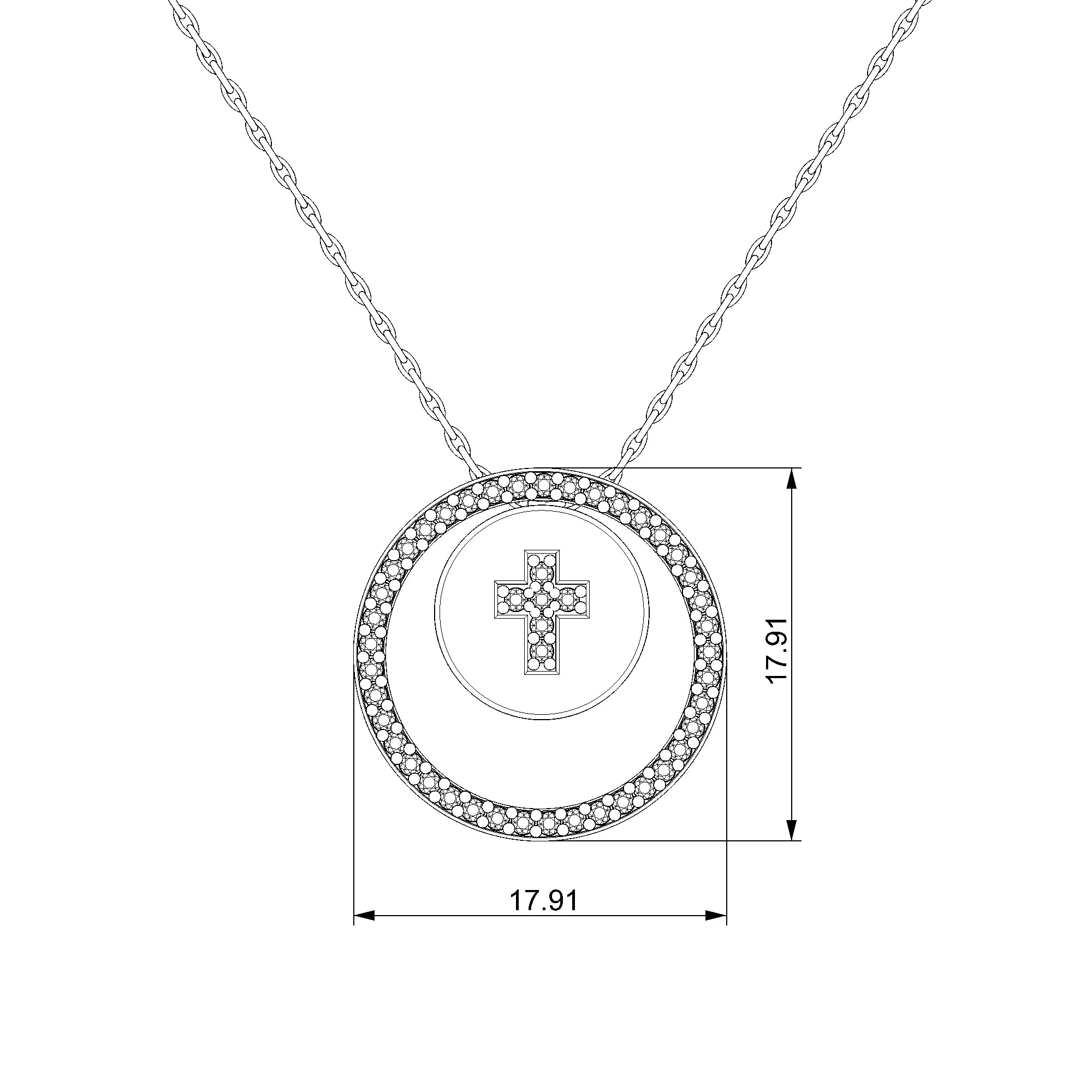 Pargold Solid Gold Divine Radiance Cross Pendant Necklace-Static