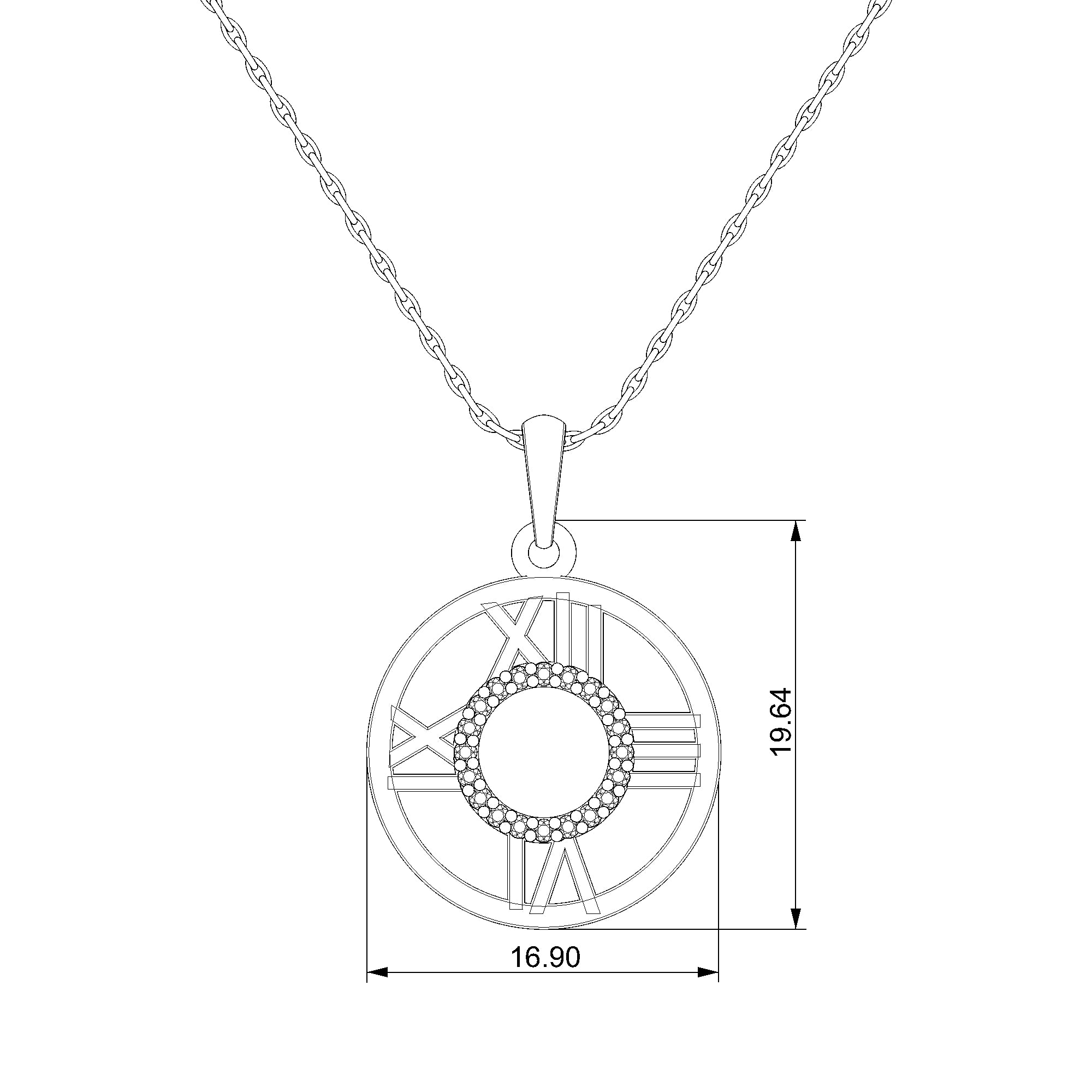 Pargold Solid Gold Timeless Elegance Radiant Pendant-Static