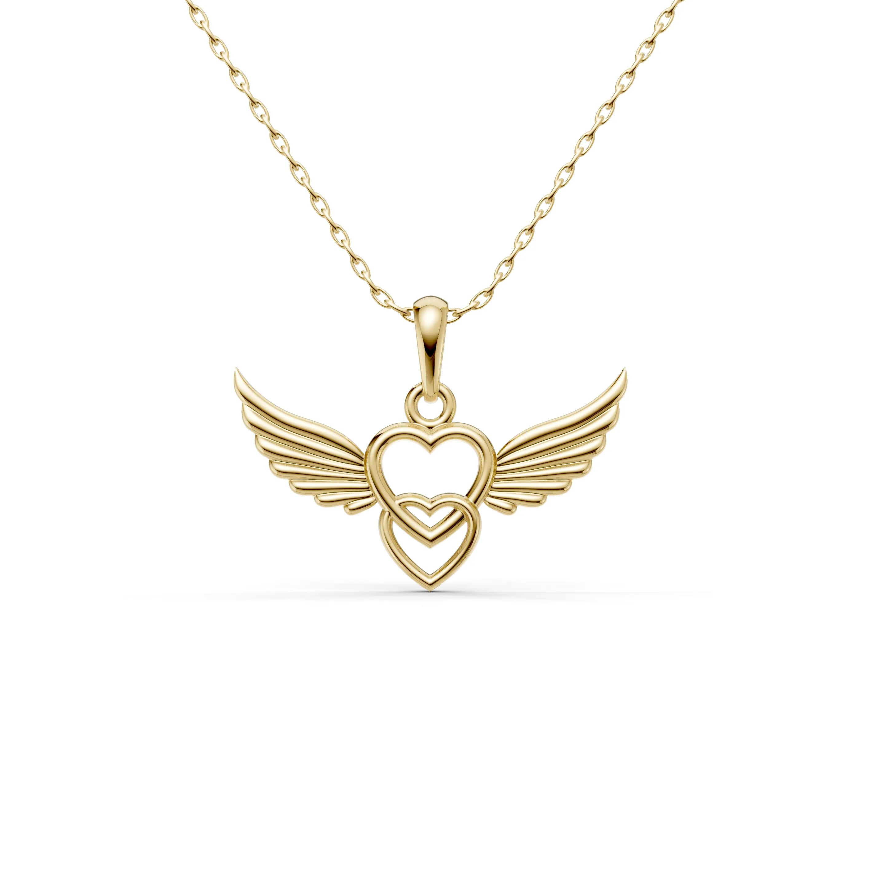 Pargold Solid Gold Elegant Wings of Love Pendant -Gold_Static_Gold