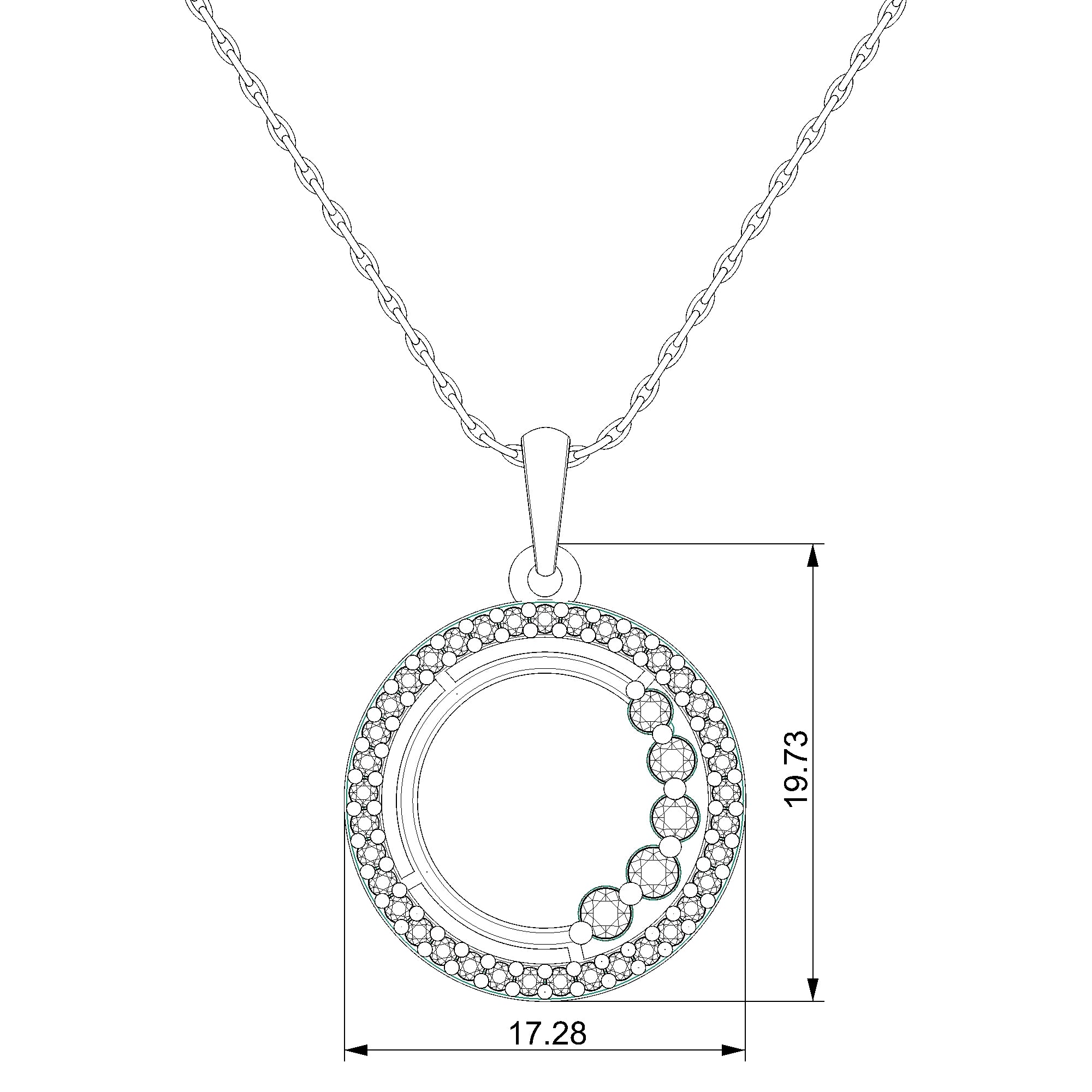 Pargold Solid Gold Celestial Elegance Gemstone Pendant-Static