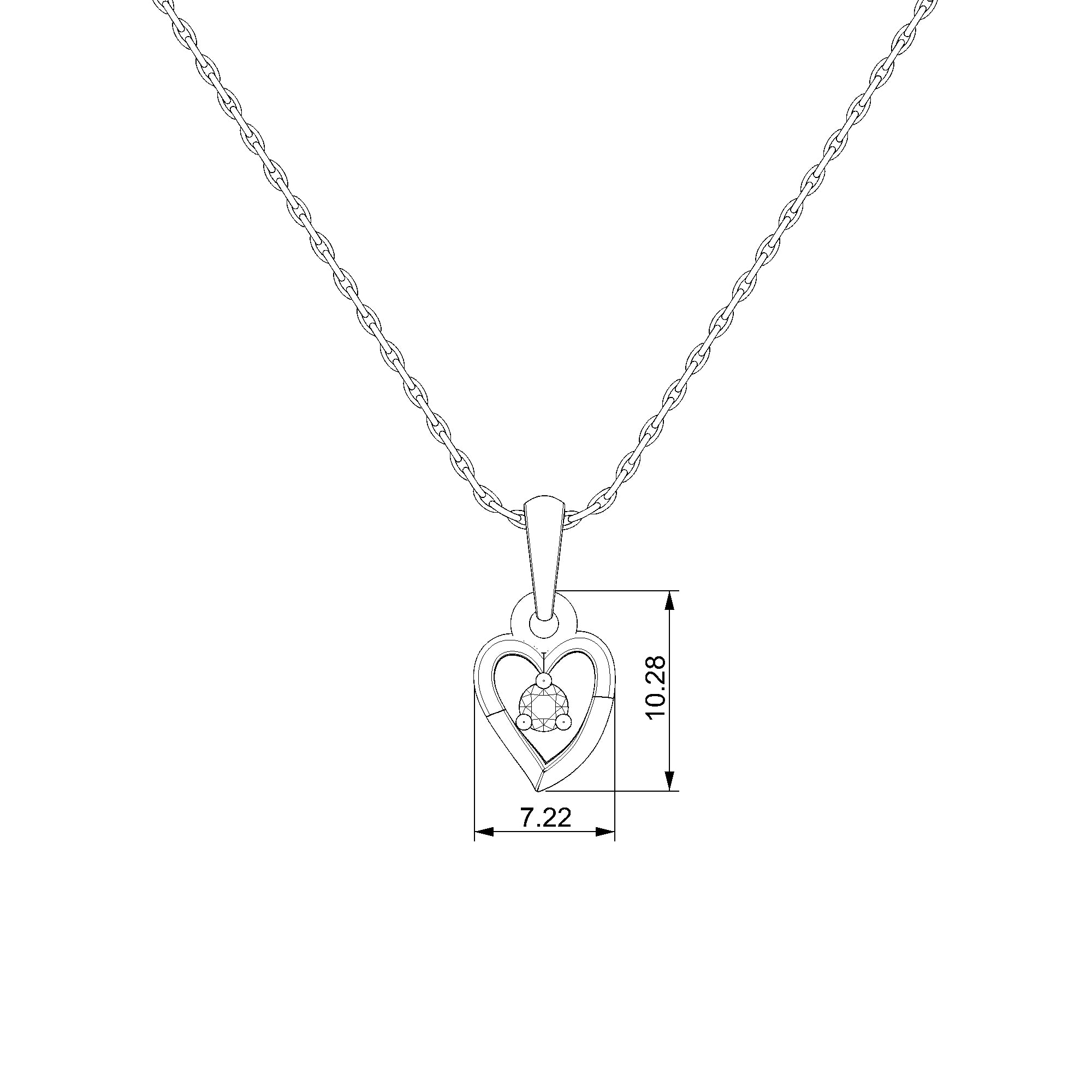 Pargold Solid Gold Lustrous Heart Solitaire Pendant-Static