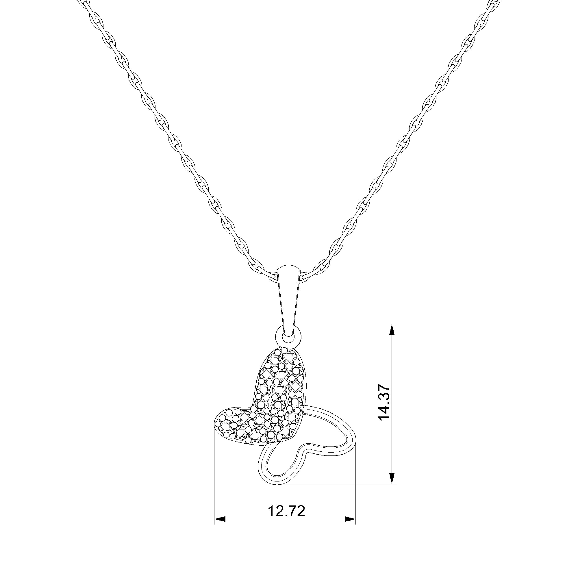 Pargold Solid Gold Enchanting Butterfly Pendant: A Dance of Radiance-Static