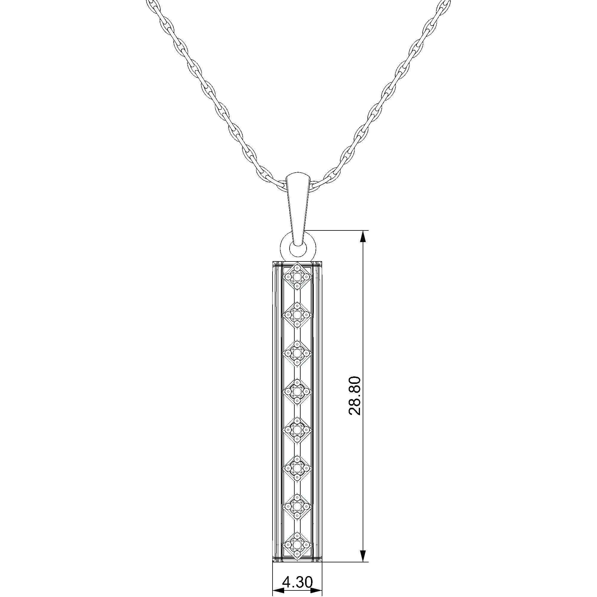Pargold Solid Gold Elegant Radiance Vertical Pendant-Static