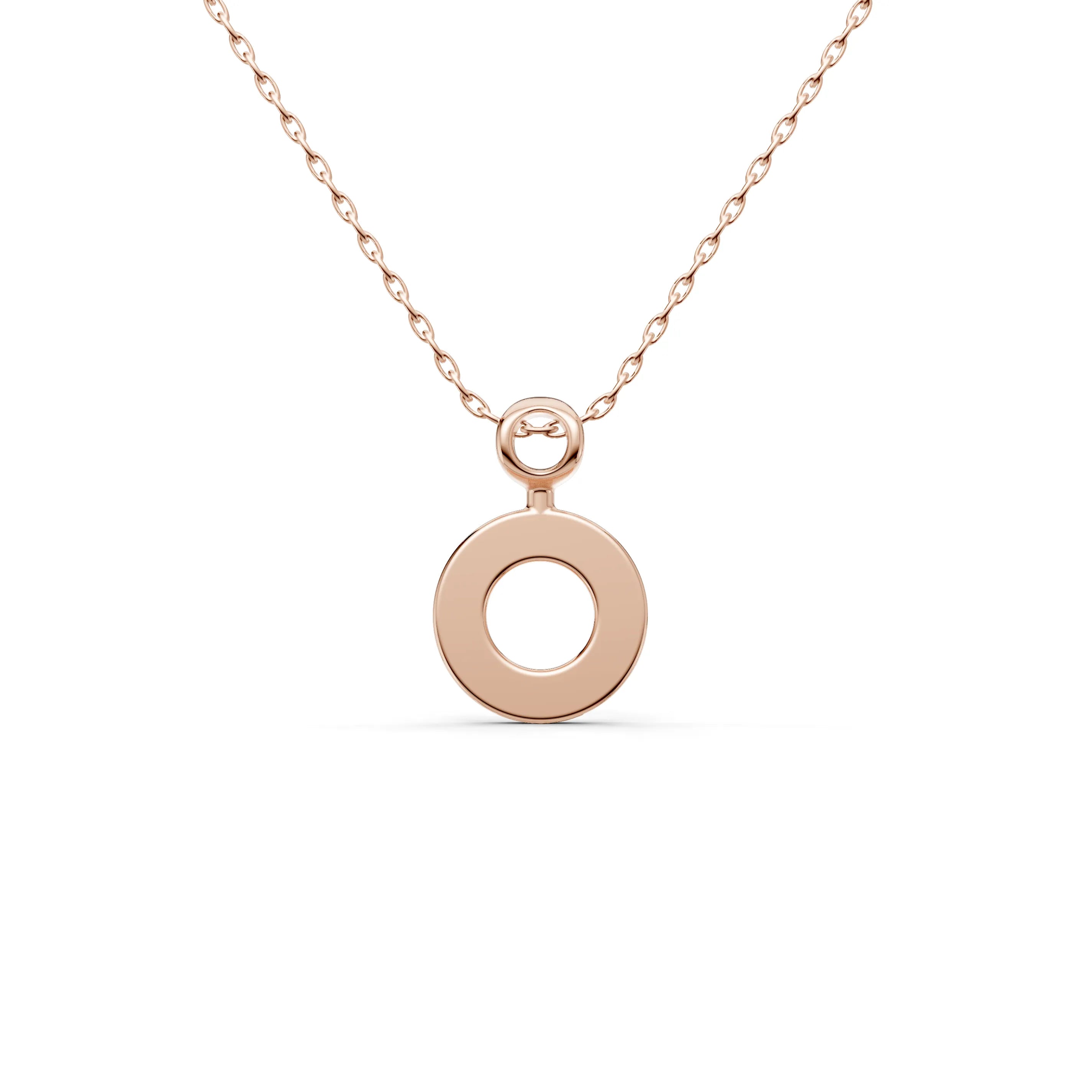 Pargold Solid Gold Exquisite Modern Circle Pendant -Rose_Static_Rose