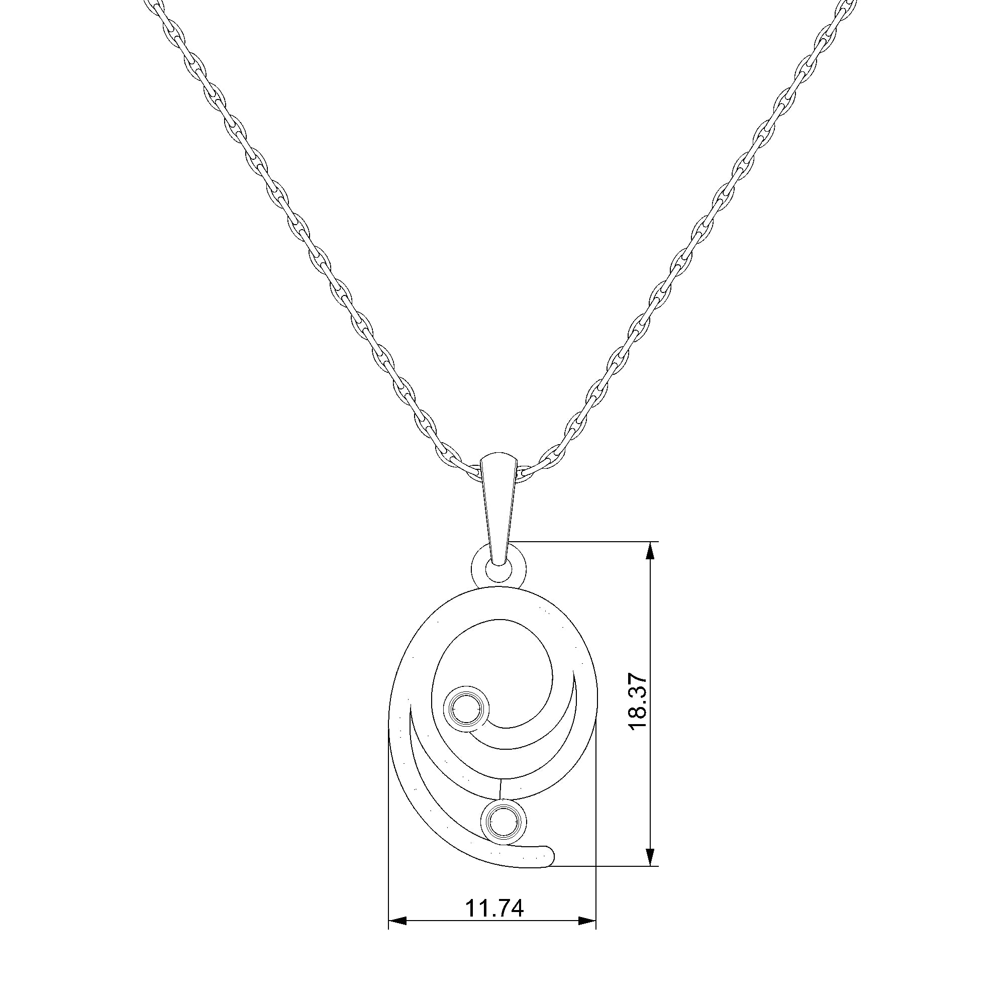 Pargold Solid Gold Whimsical Elegance Spiral Pendant-Static